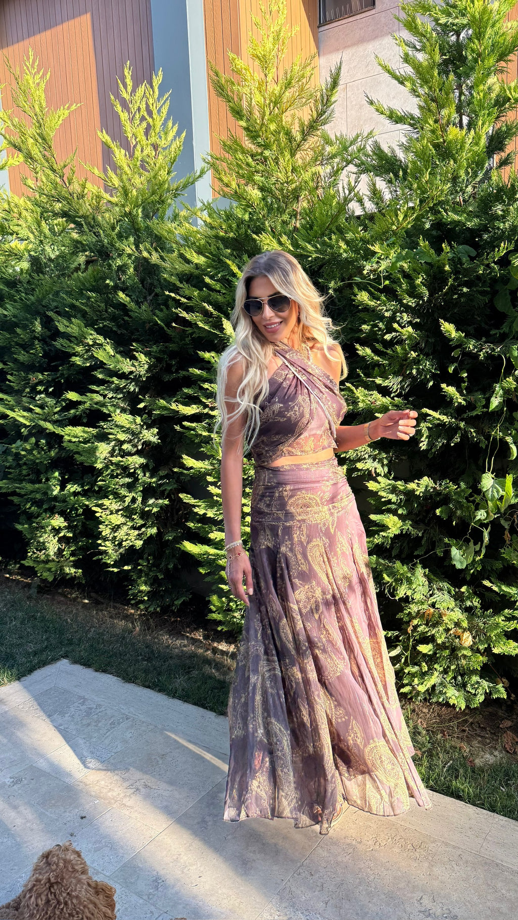 Bohemian Desenli İkili Set – Büstiyer & Uzun Etek