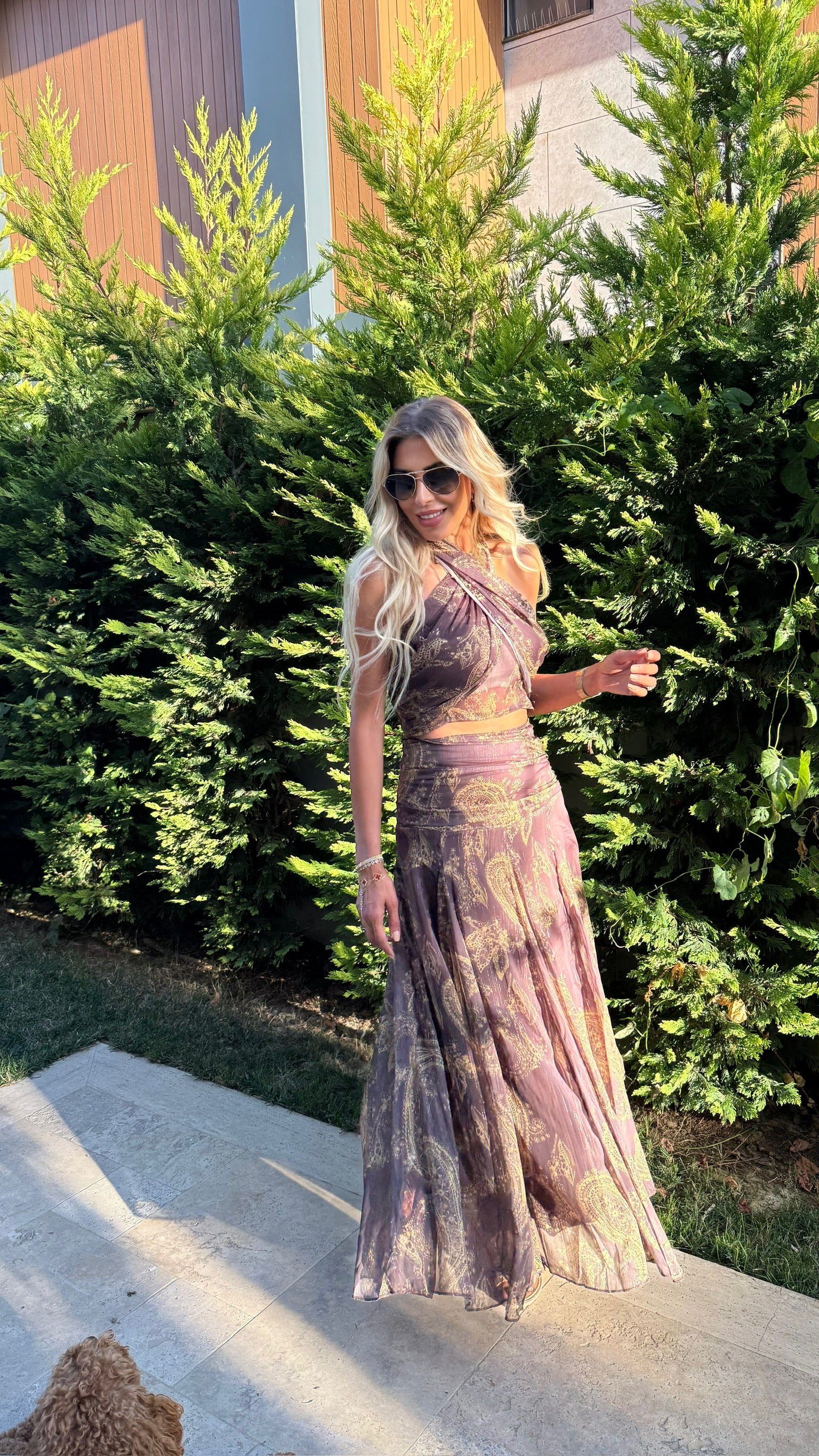 Bohemian Desenli İkili Set – Büstiyer & Uzun Etek
