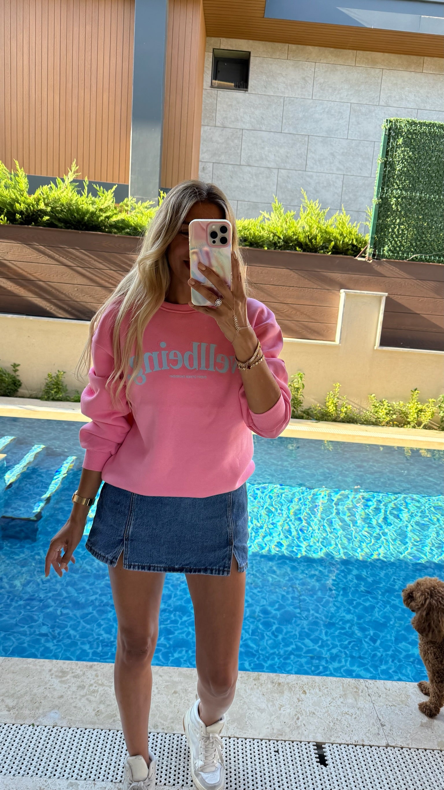 Wellbeing Oversize Sweatshirt - Pembe/Mavi