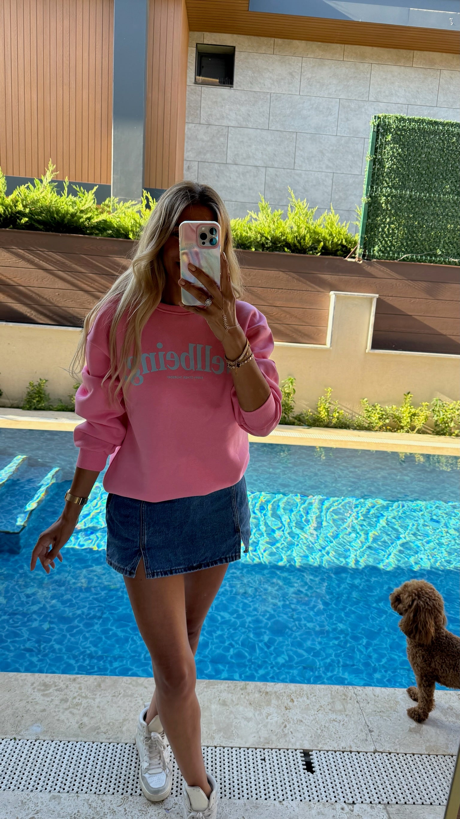 Wellbeing Oversize Sweatshirt - Pembe/Mavi