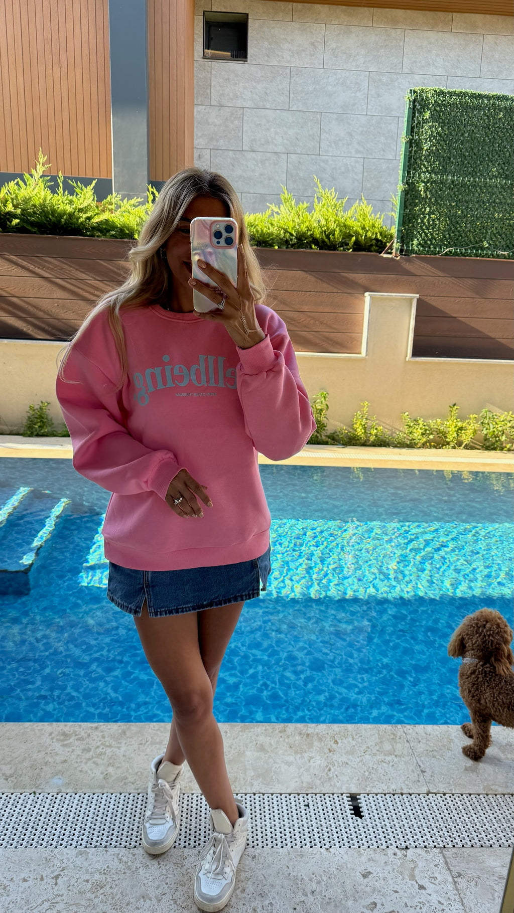 Wellbeing Oversize Sweatshirt - Pembe/Mavi