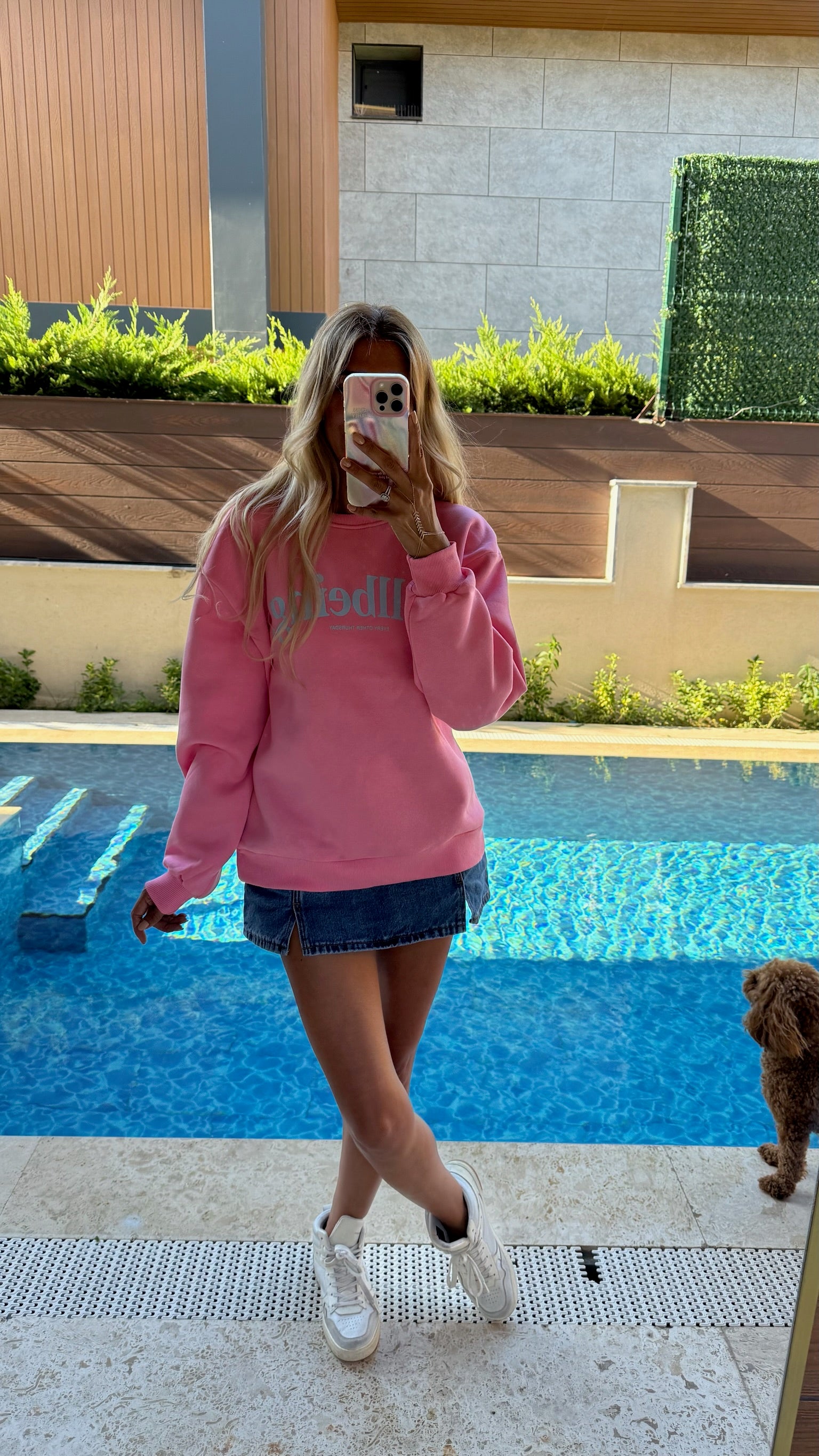 Wellbeing Oversize Sweatshirt - Pembe/Mavi