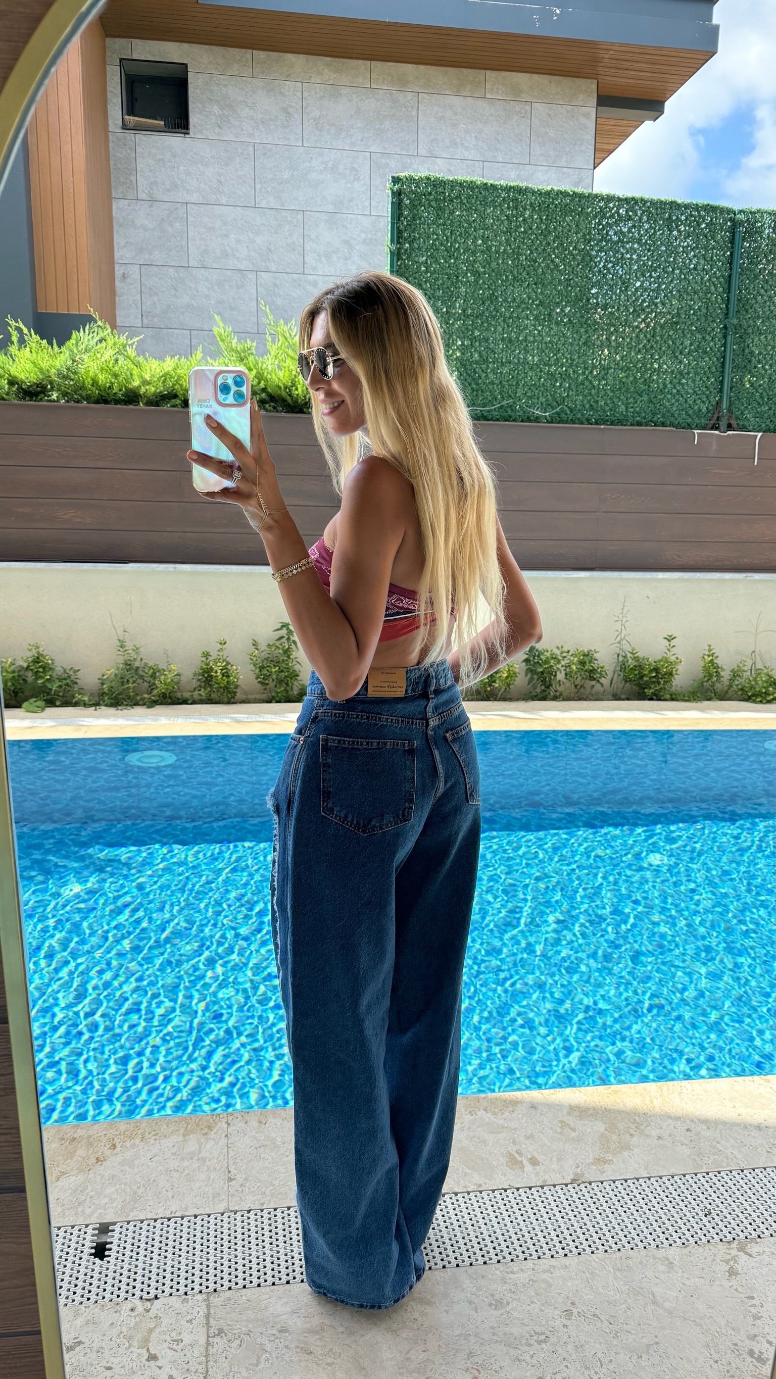 Denim Pantolon - Özel Dikişli Mavi