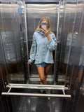 Boho Nakışlı Denim Ceket