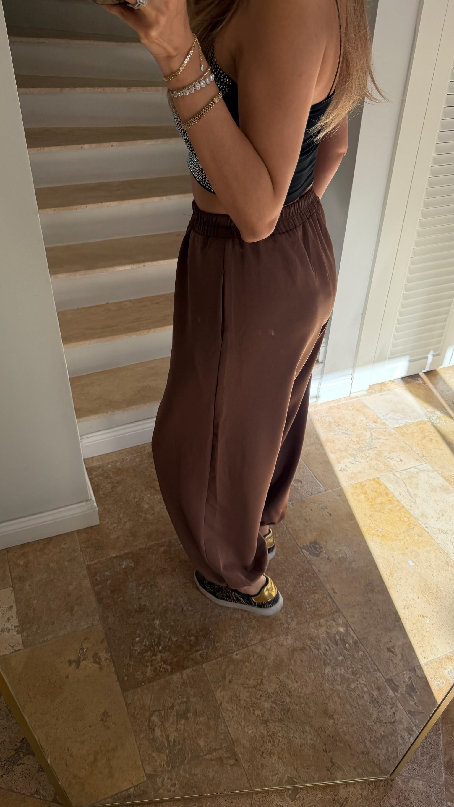 Relax Şalvar Model Pantolon Kahverengi