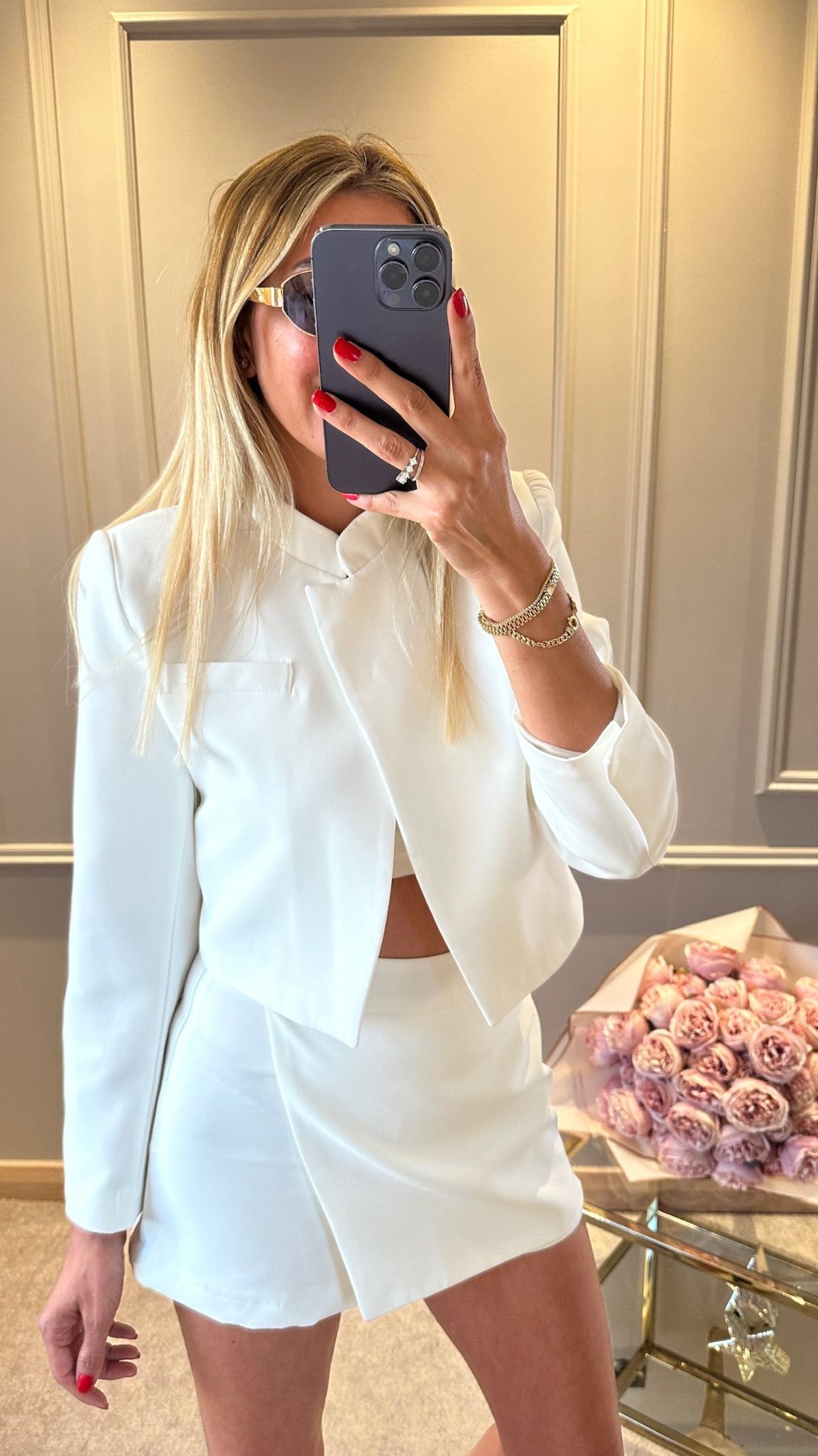 Crop Ceket Etek Takım