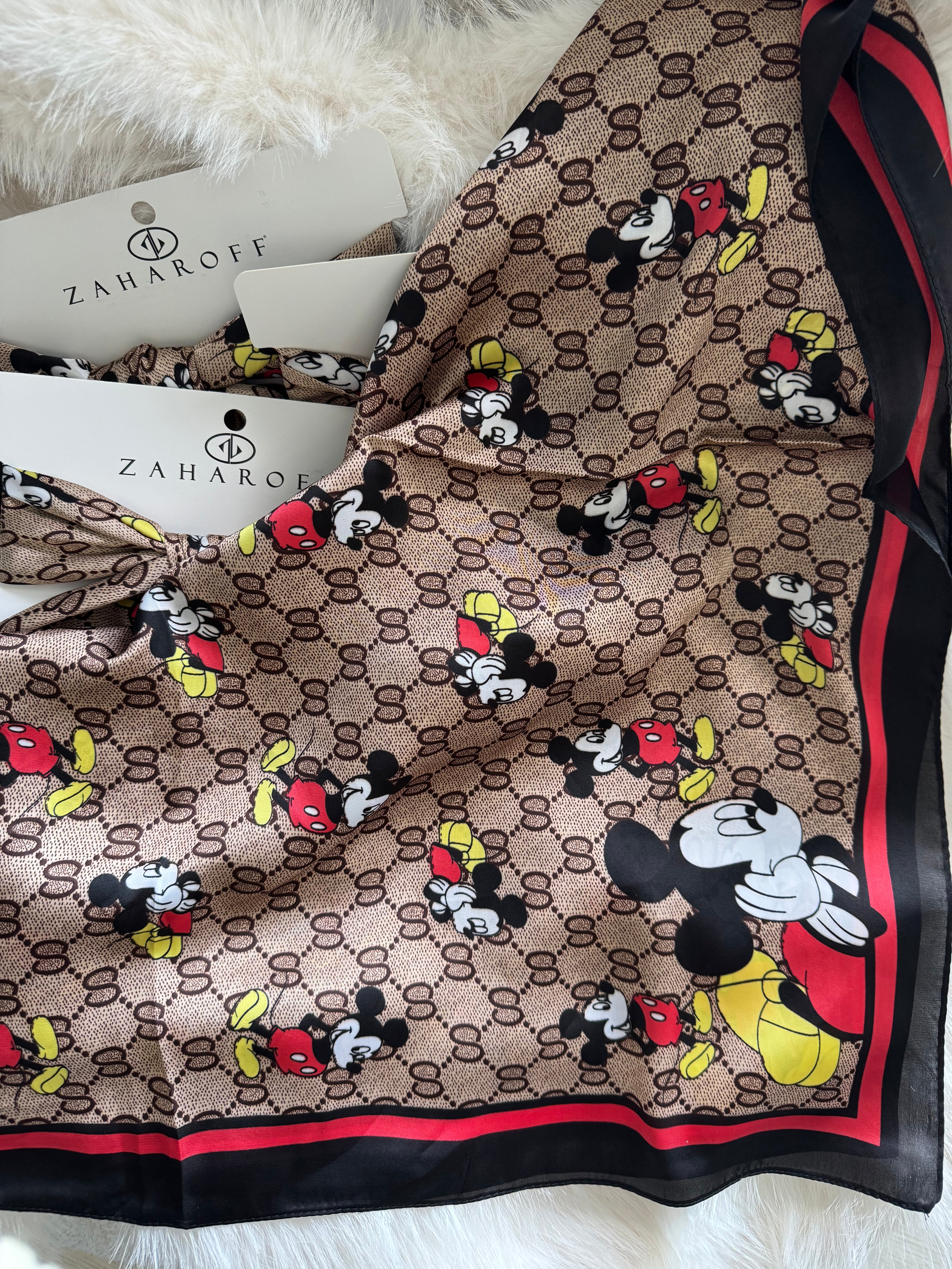 Desenli İpek Fular Mickey Mouse