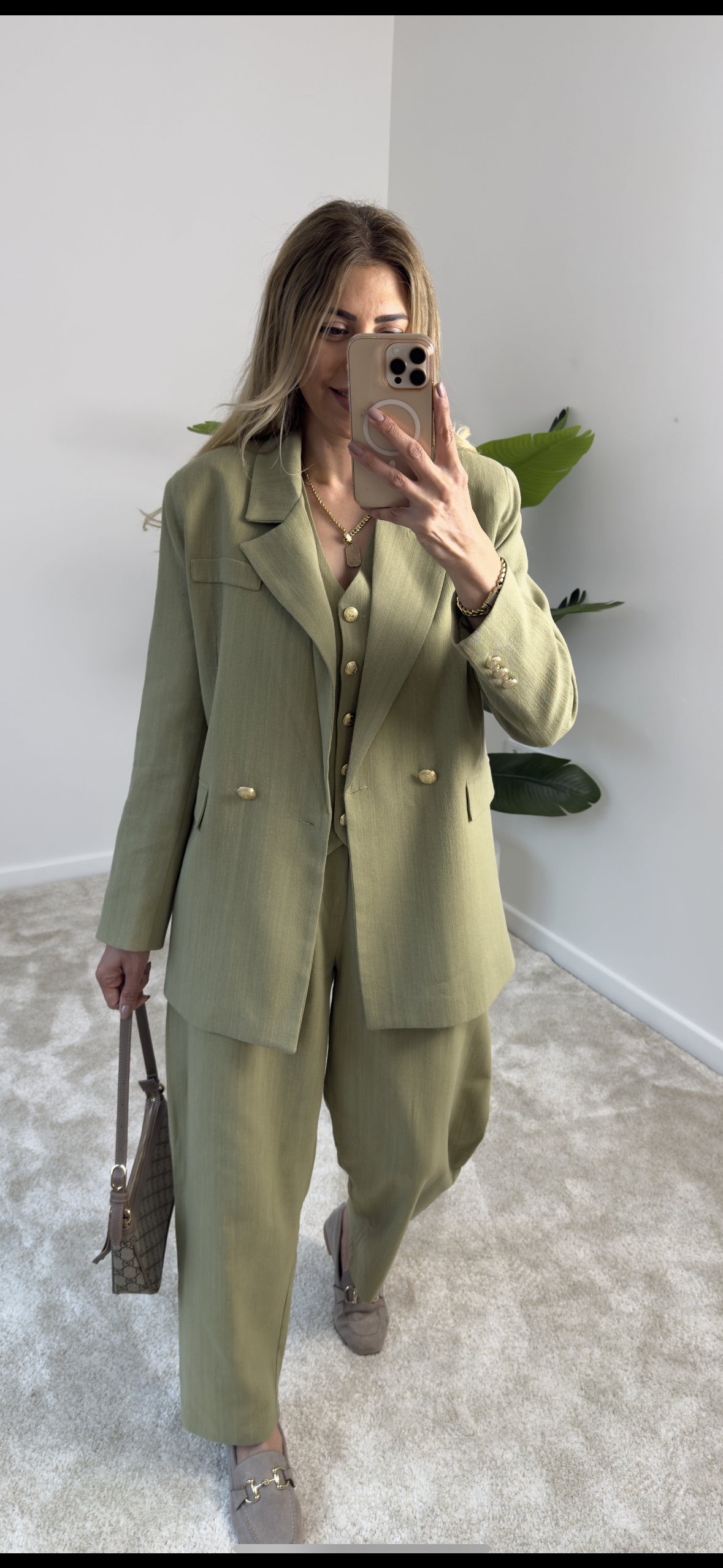 Tıcker Blazer Ceket Yelek Takım Yeşil