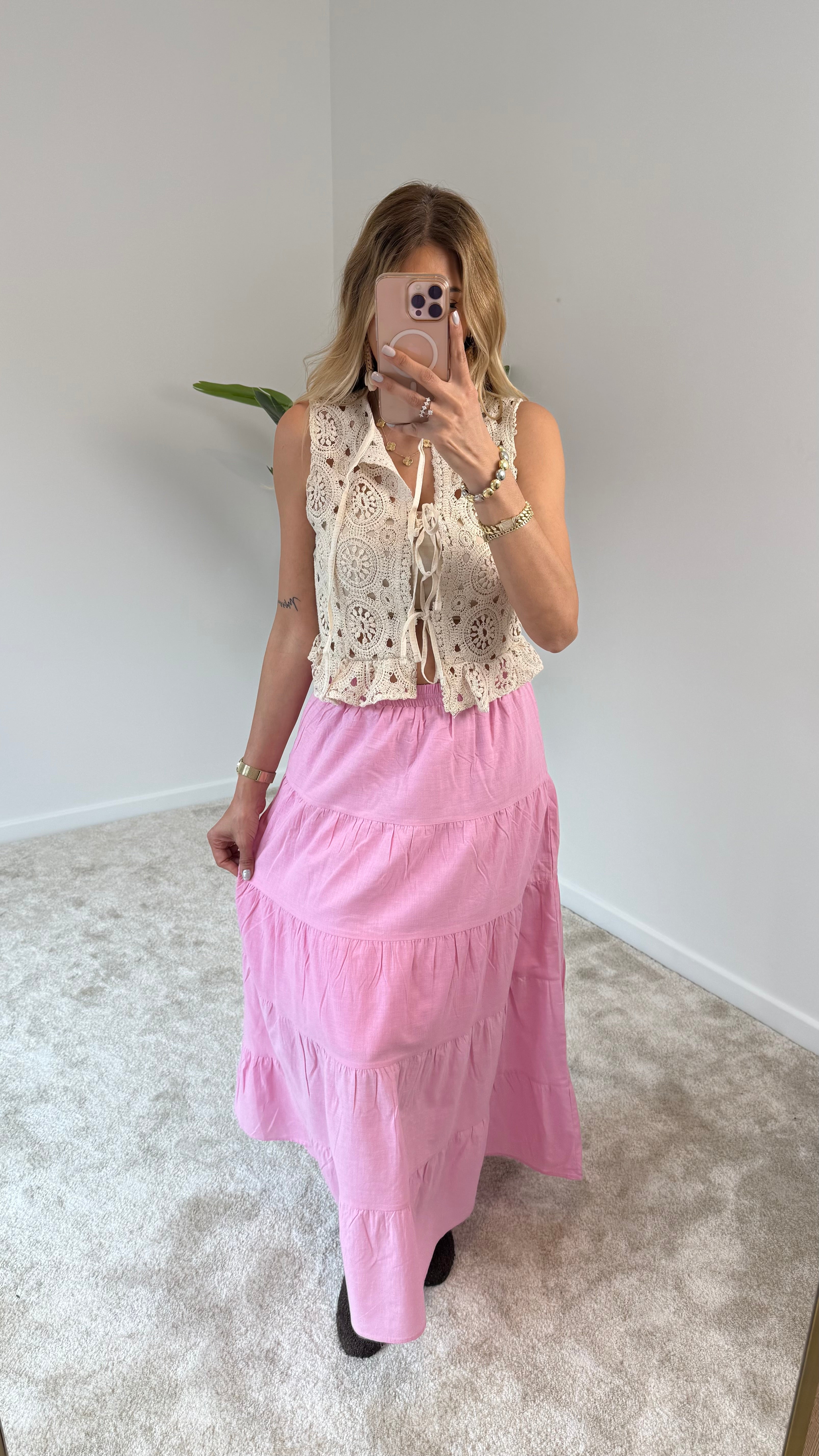 Poplin Etek Pembe