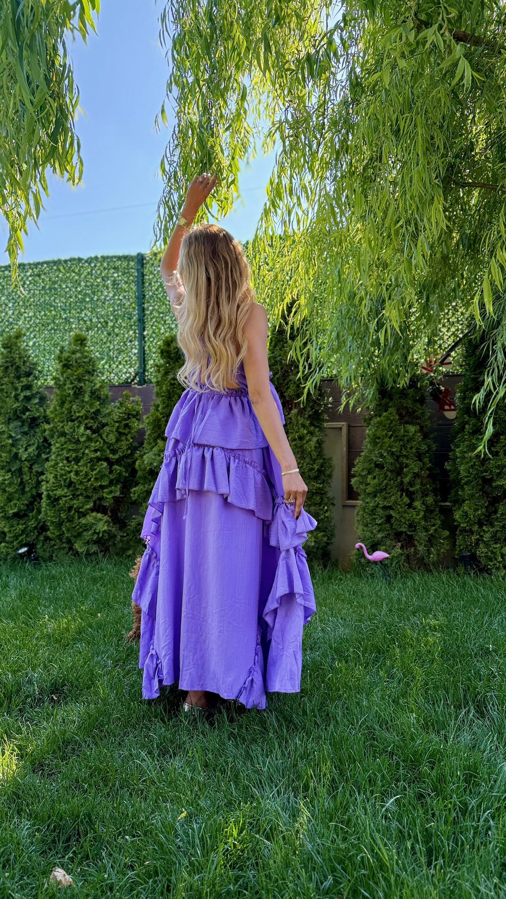 Mouna Bağlamalı Elbise Mor