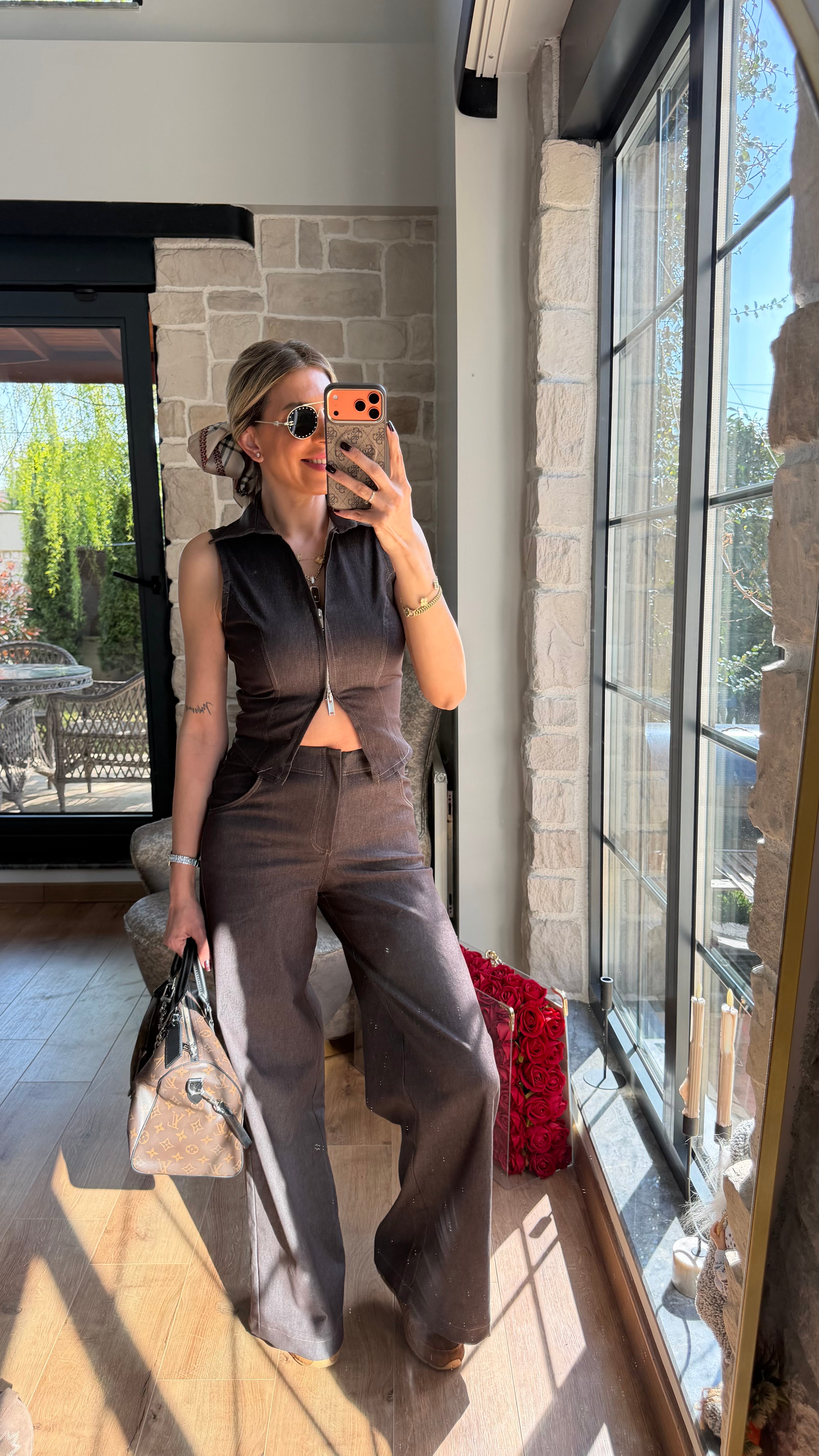 Urban Zip Yelek Pantolon Takım Acı Kahve