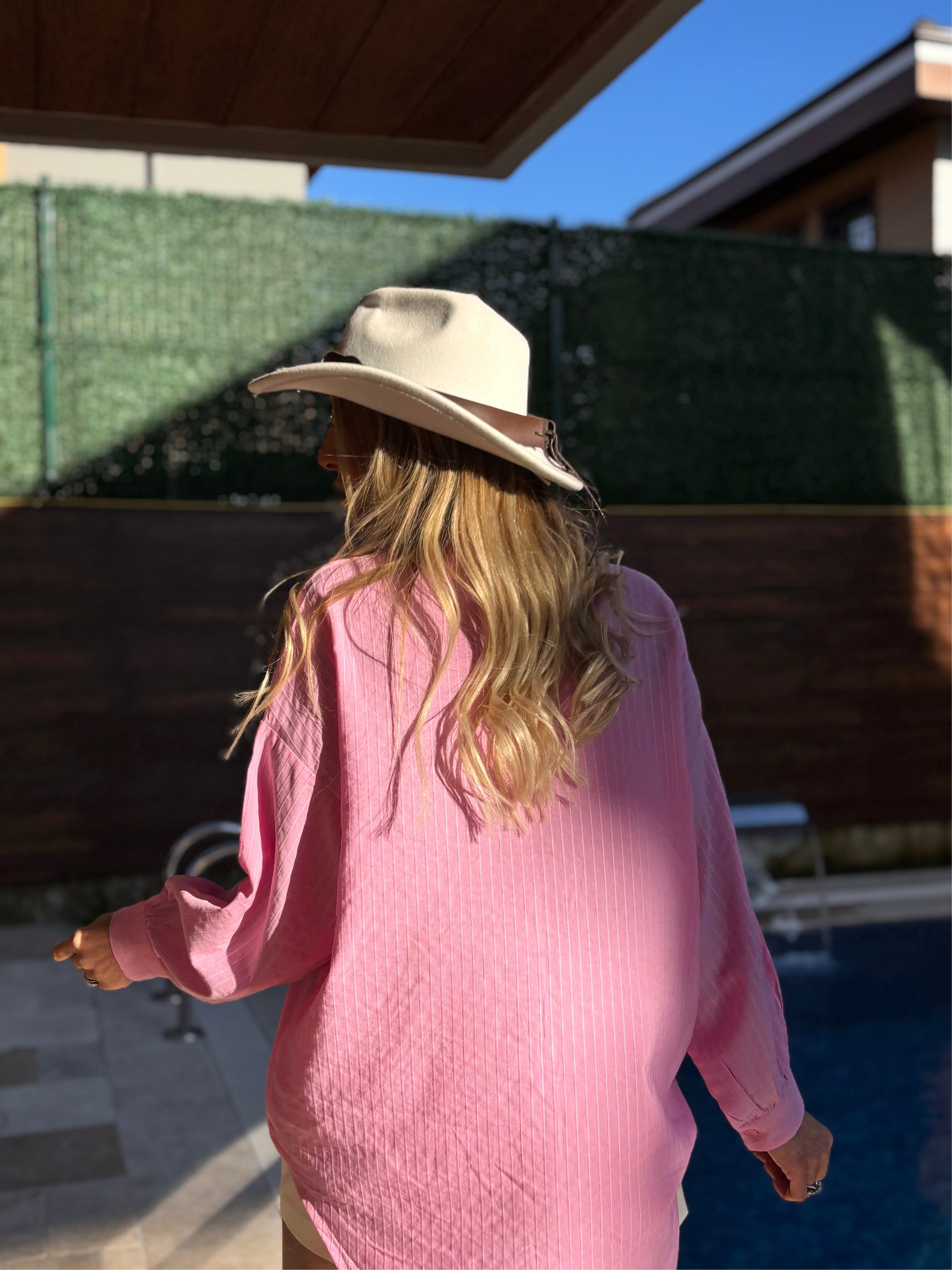 Keyt Keten Gömlek Şeker Pembe