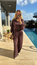 Brown Aura Fermuarlı Sweat Takım