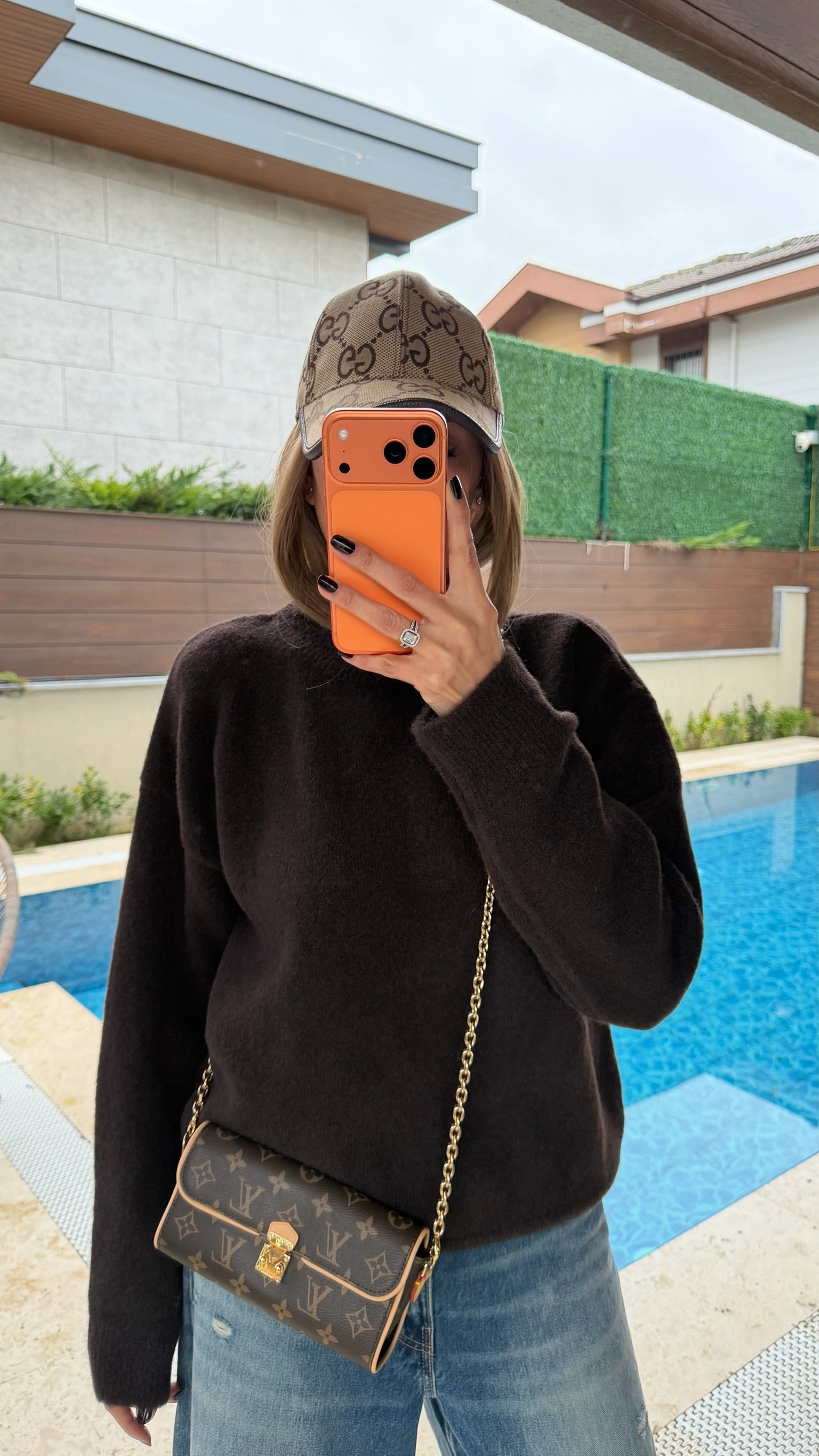 Dilvin Yumuşak Dokulu Triko Kazak Koyu Kahve