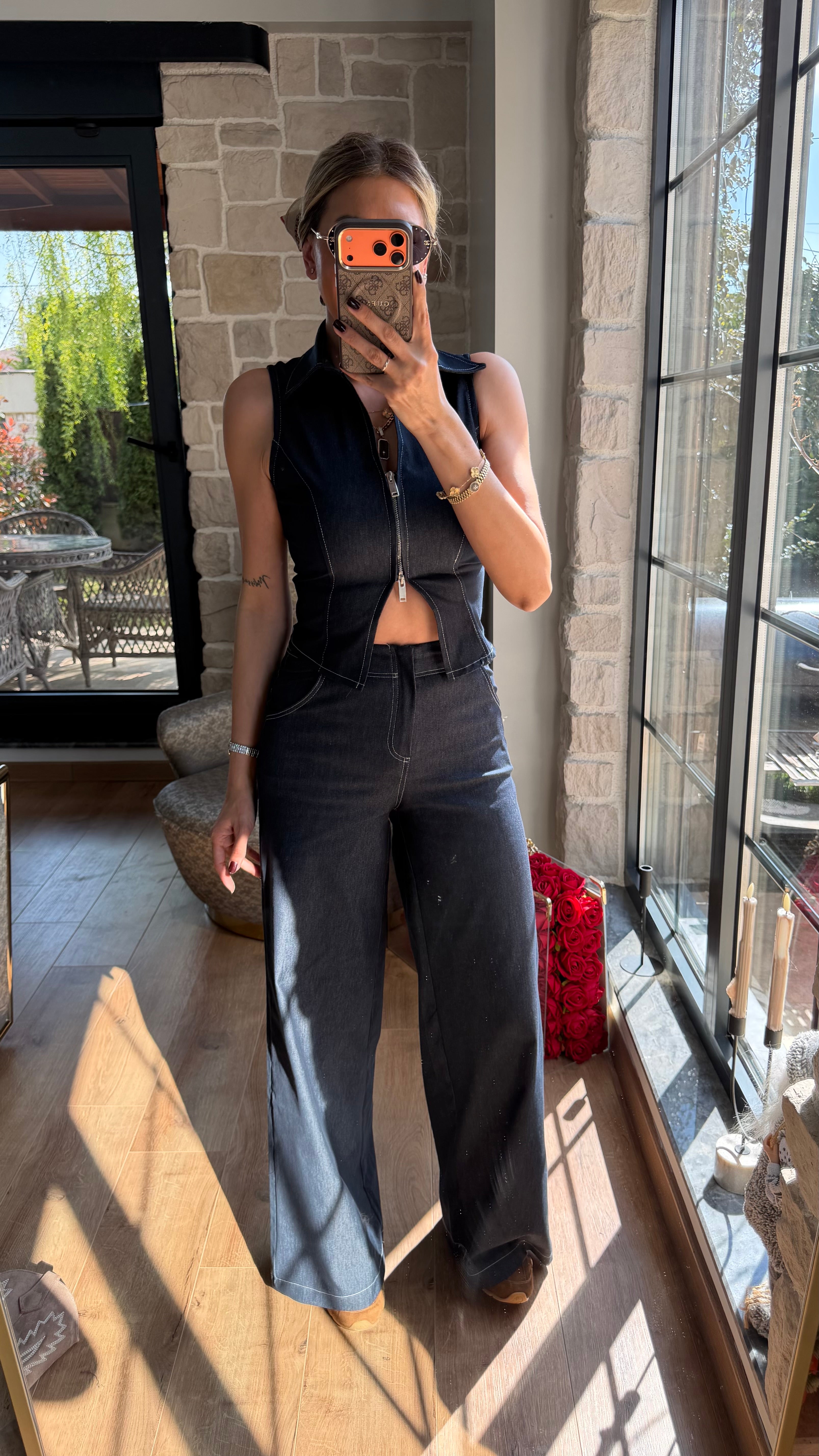 Urbaa Zip Yelek Takım Lacivert