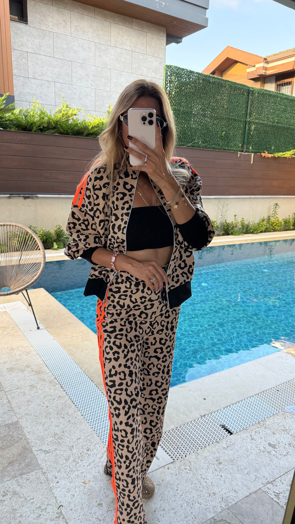 Leopar Desenli İkili Takım