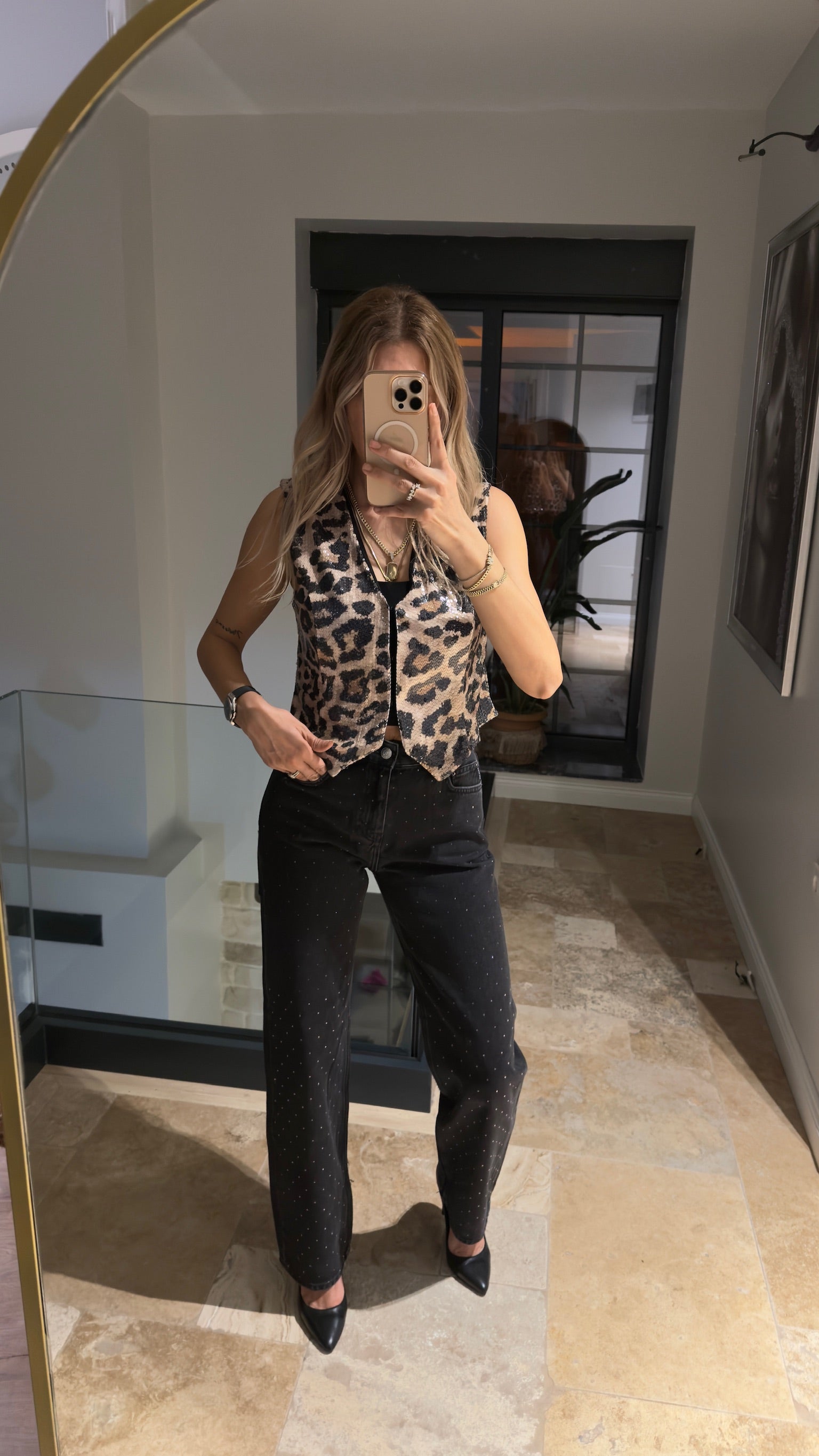 Leopar Desen Pulpayet Yelek