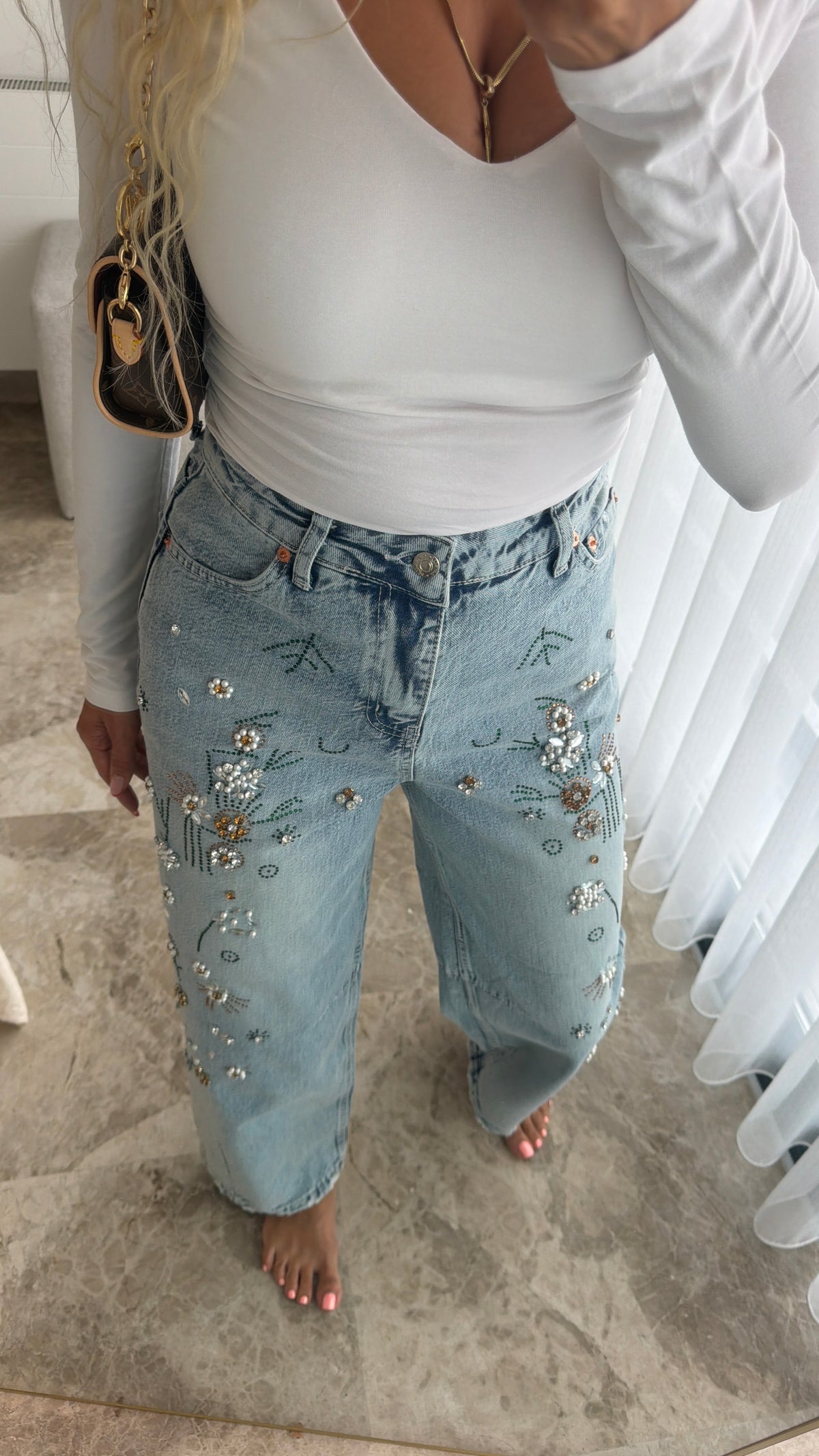Miss Taş İşleme Mavi Jean