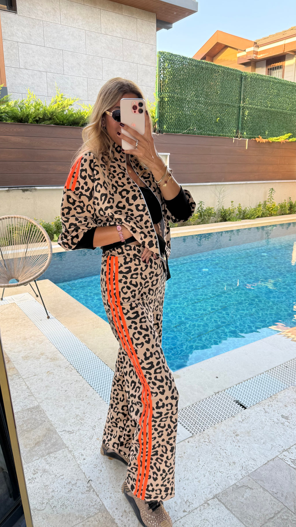 Leopar Desenli İkili Takım