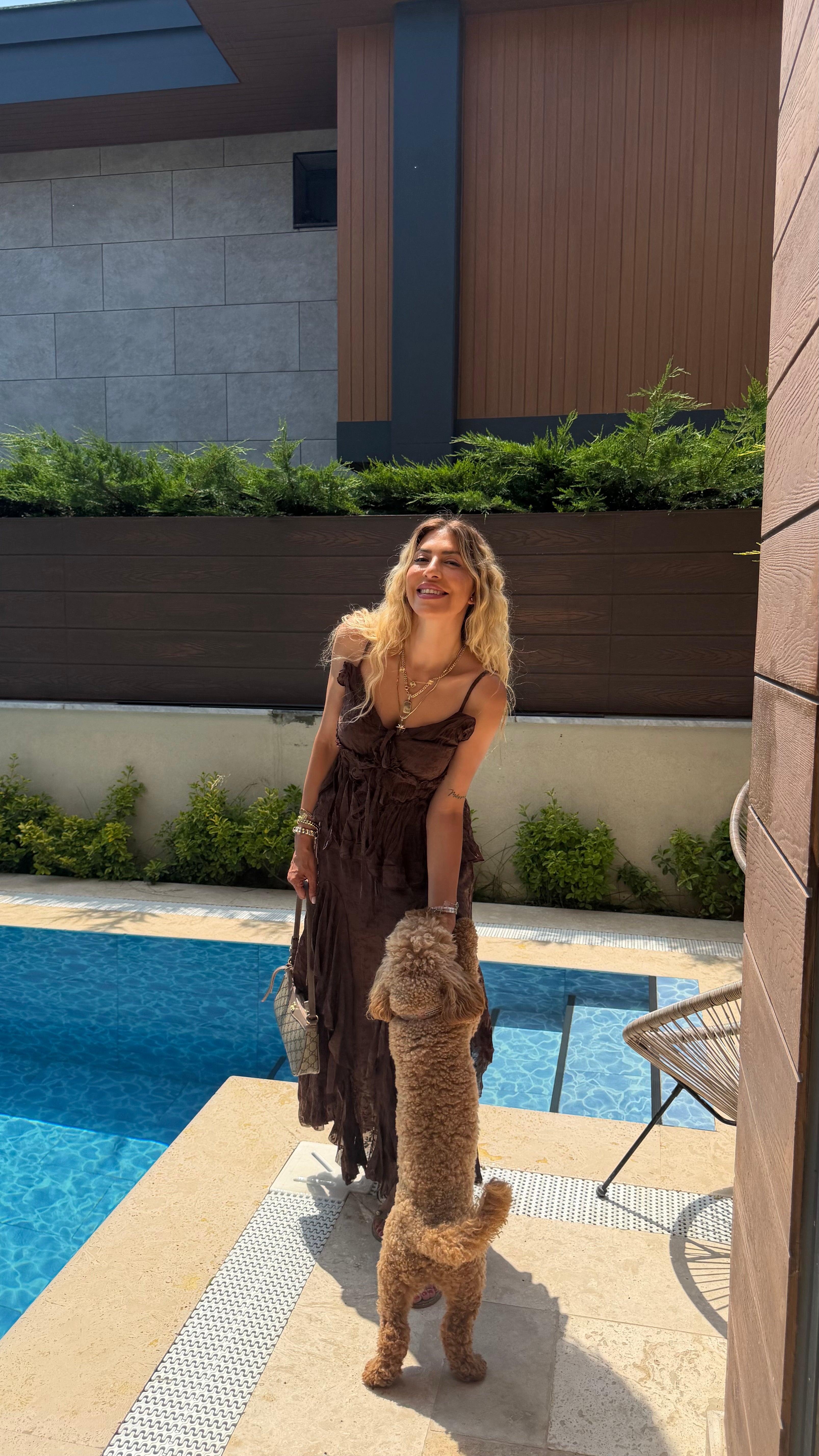 Angelica Fırfır Detaylı İkili Takım Acı Kahve