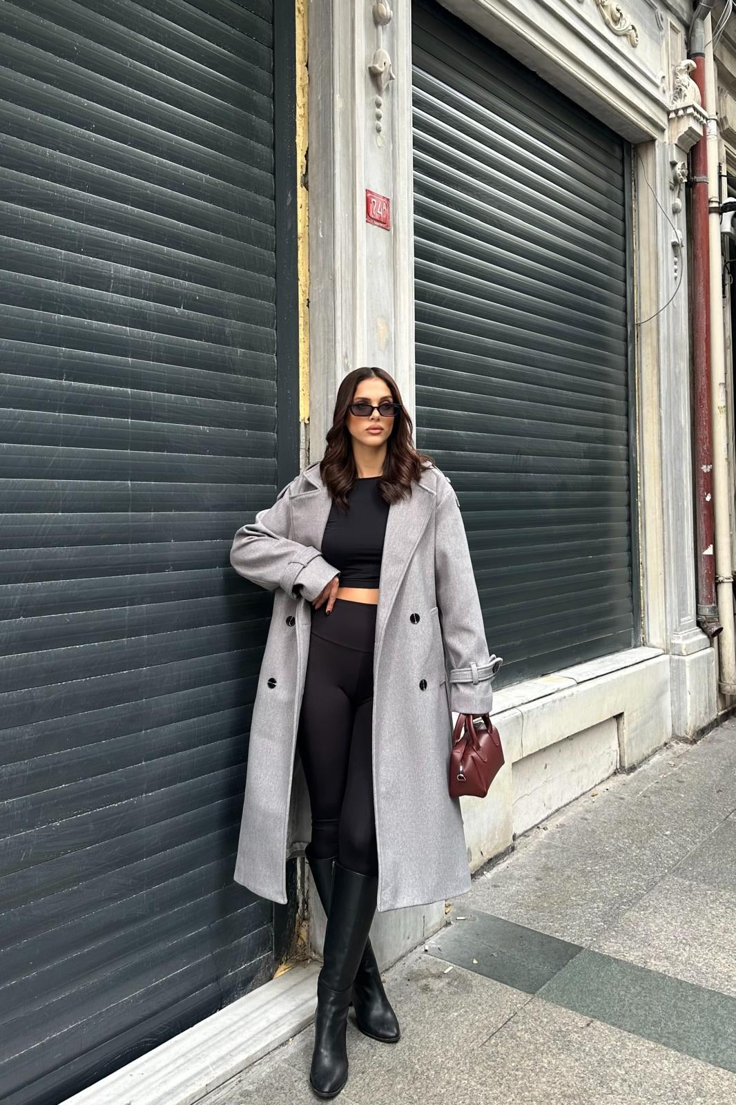 Milano Kaşe Kaban Gri