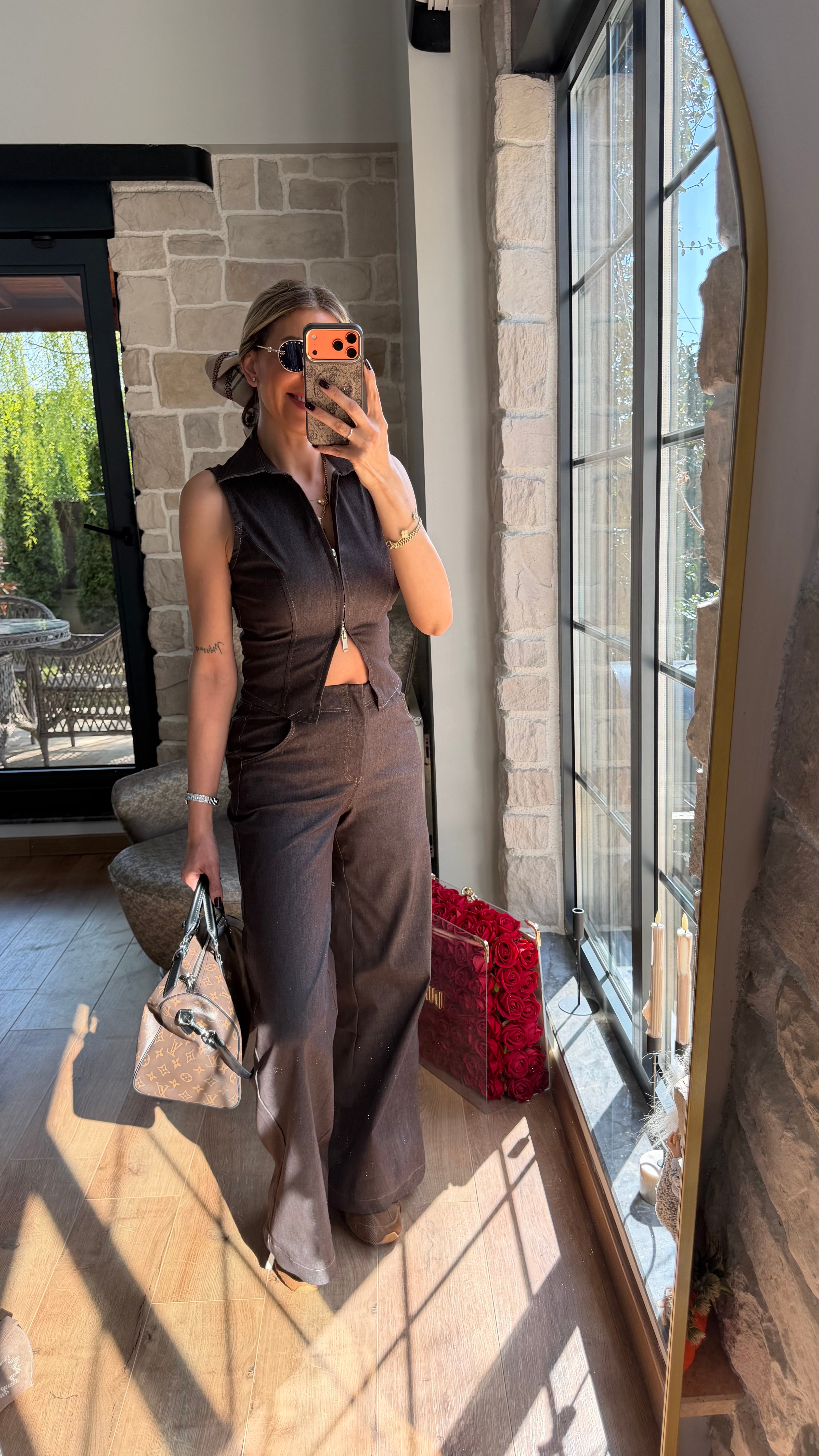 Urban Zip Yelek Pantolon Takım Acı Kahve