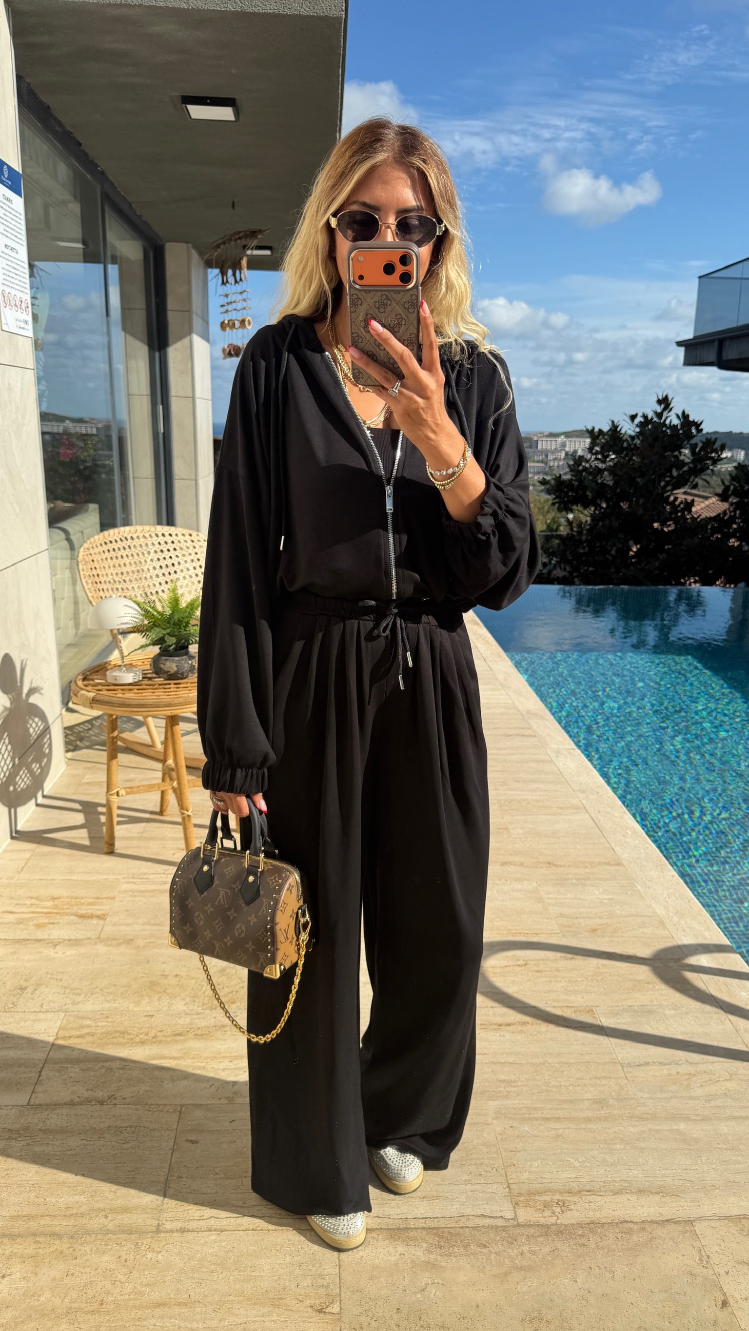 Black Aura Fermuarlı Sweat Takım