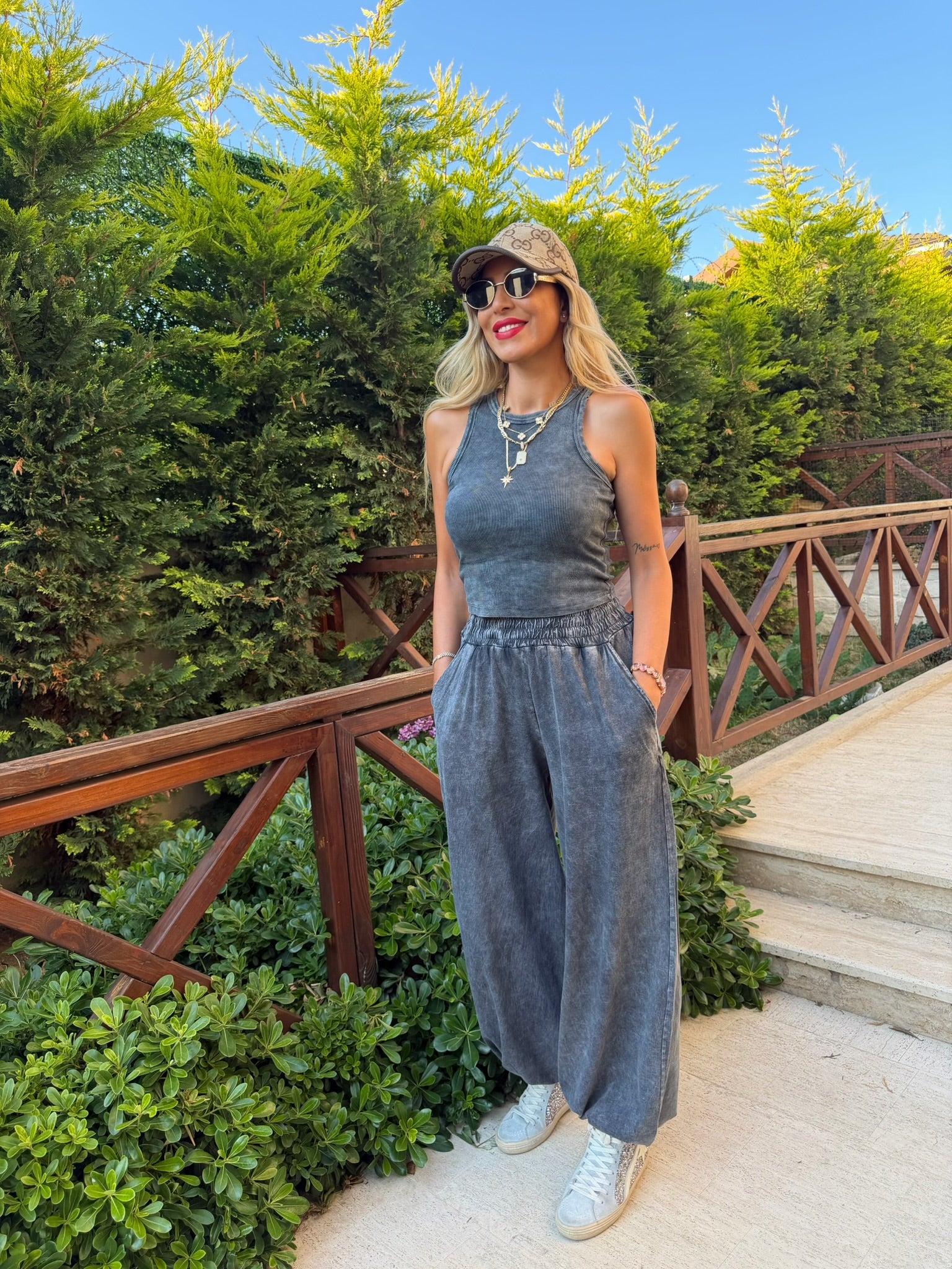 Brooklyn Yıkamalı Takım Gri