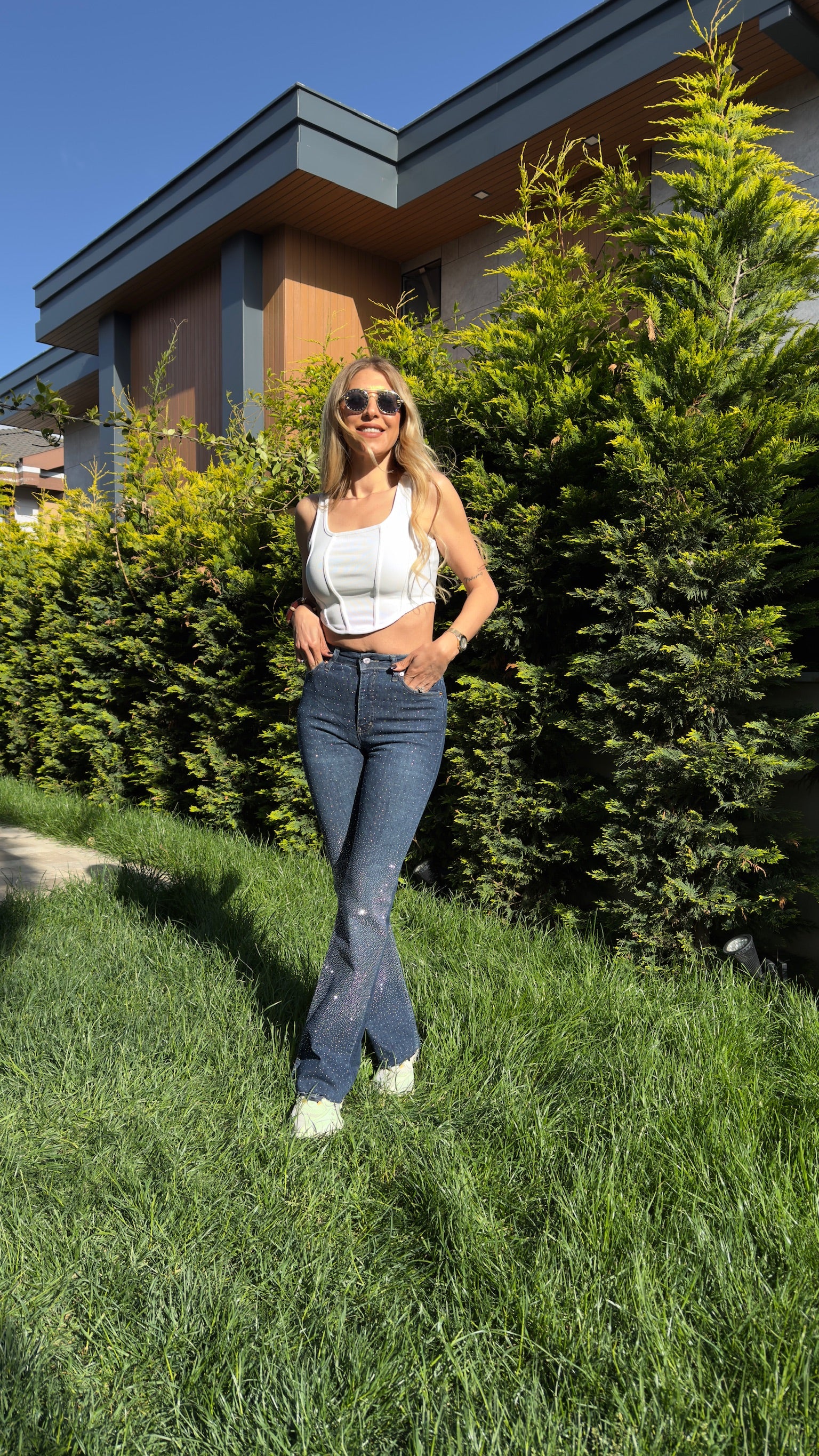 Yoria Taşlı Jean Pantolon