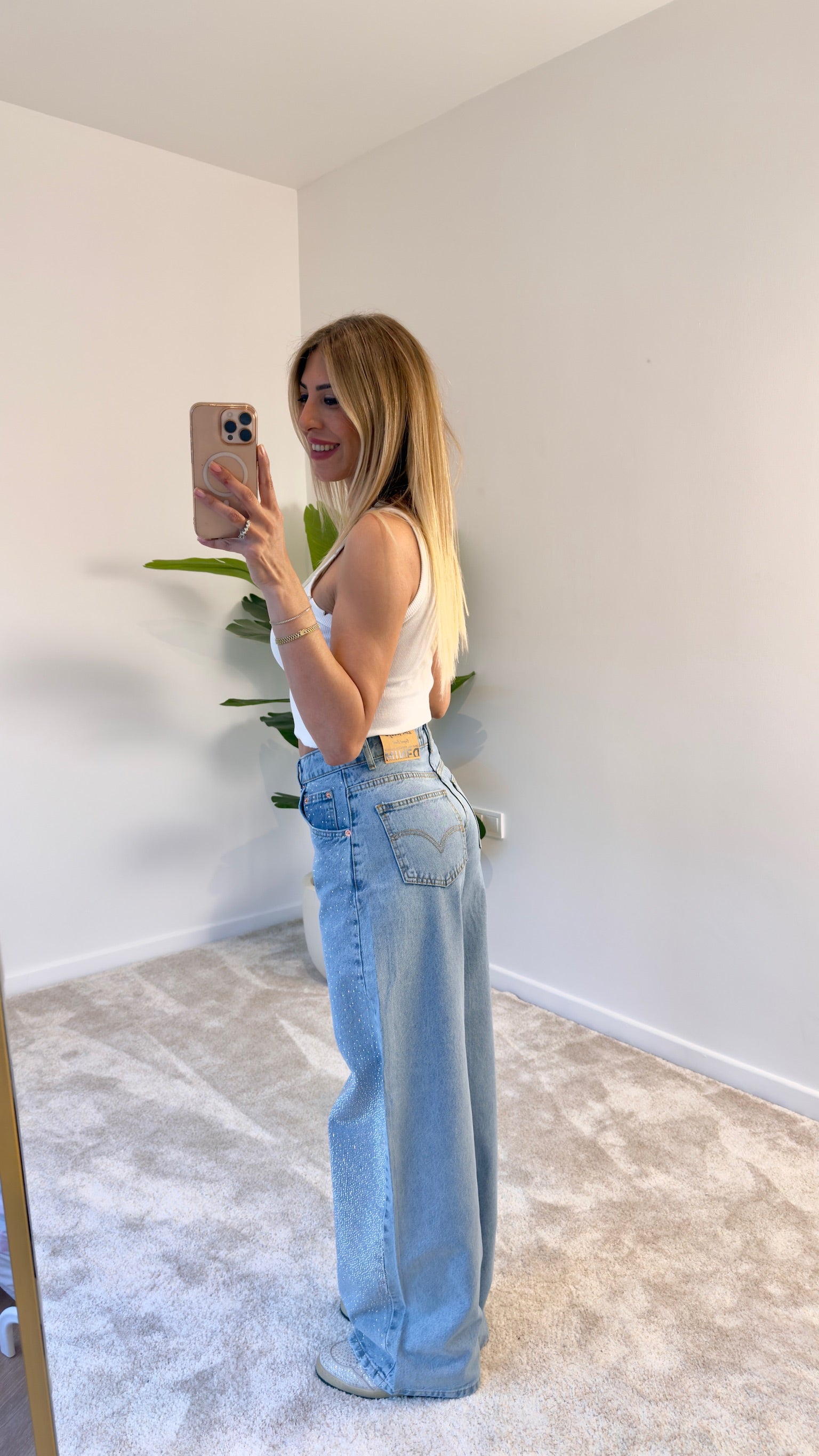 Minia Taşlı Jean Kot Pantolon