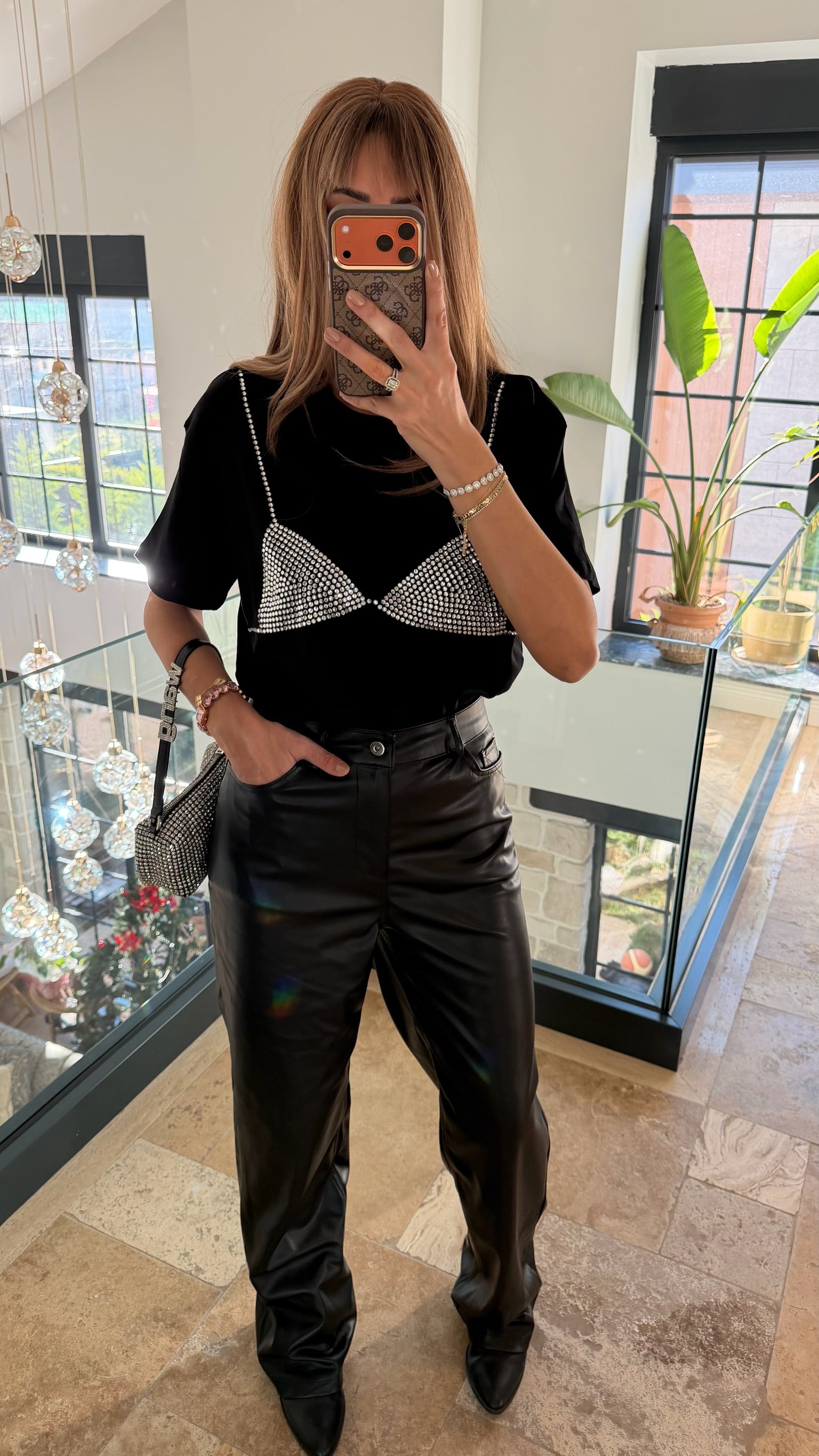 Siyah Suni Deri Pantolon