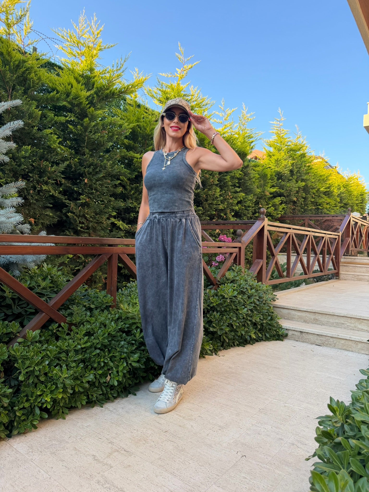 Brooklyn Yıkamalı Takım Gri