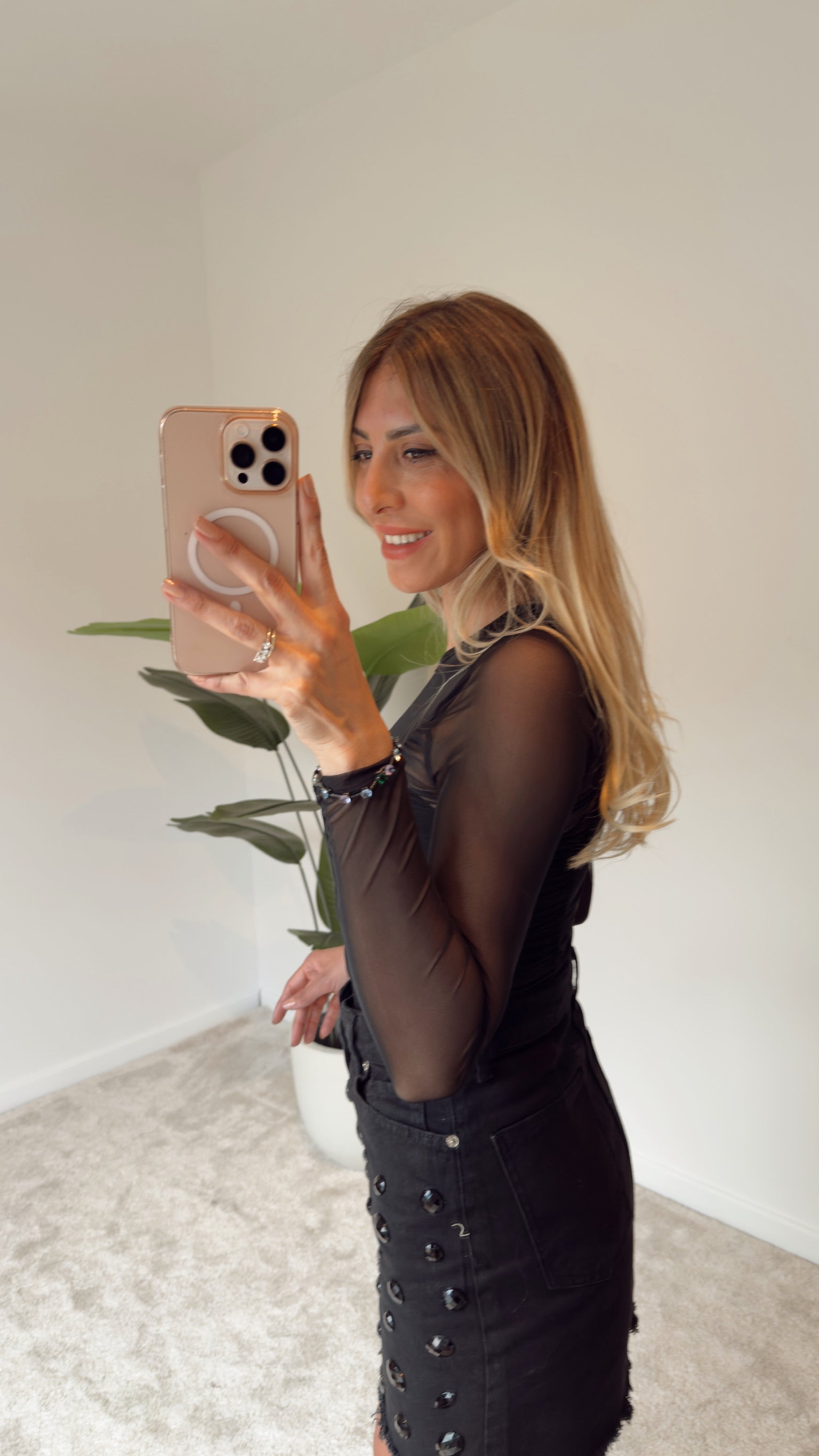 Siyah Tül Bluz