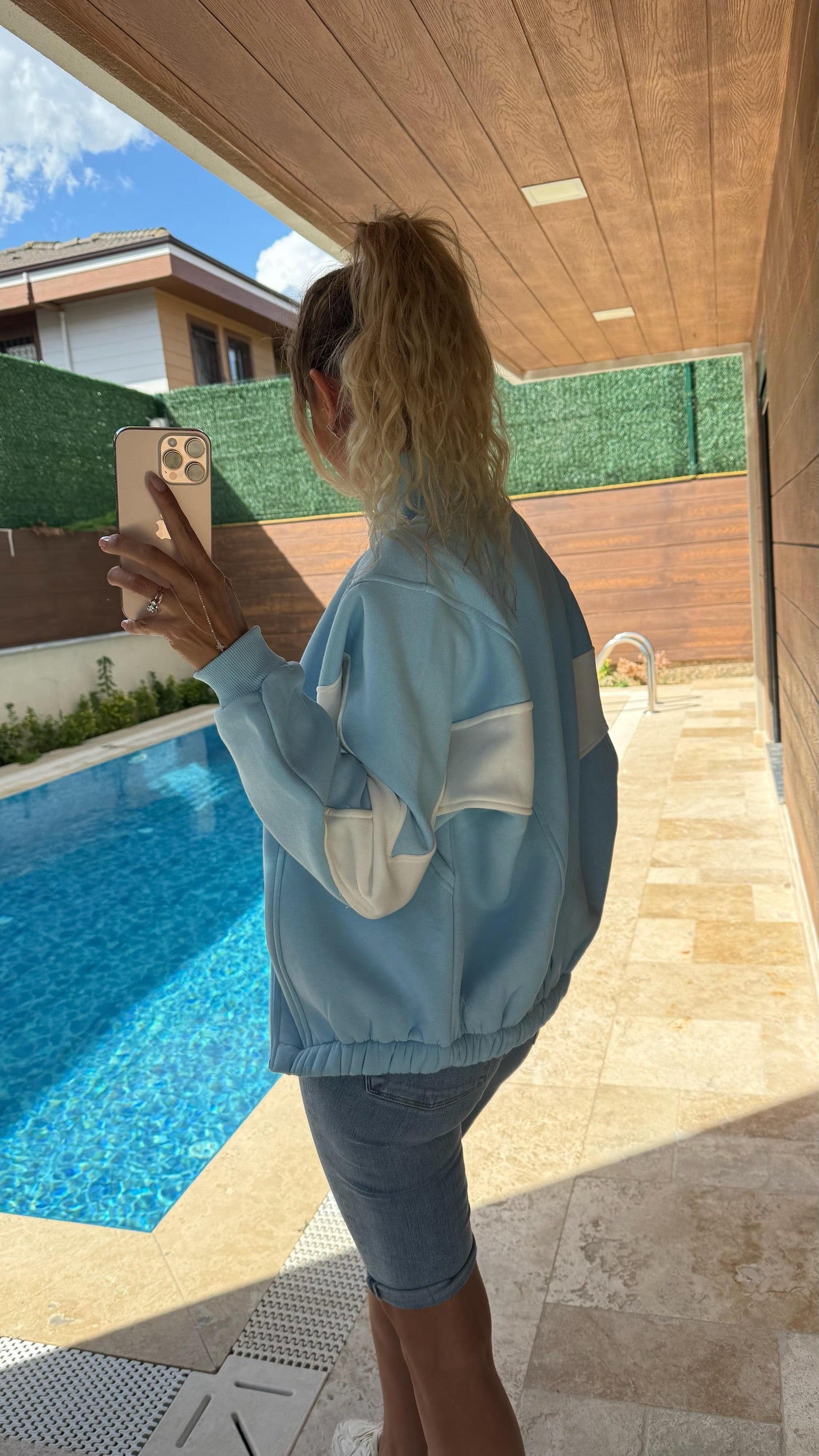 Şardonlu Garnili Oversize Hırka