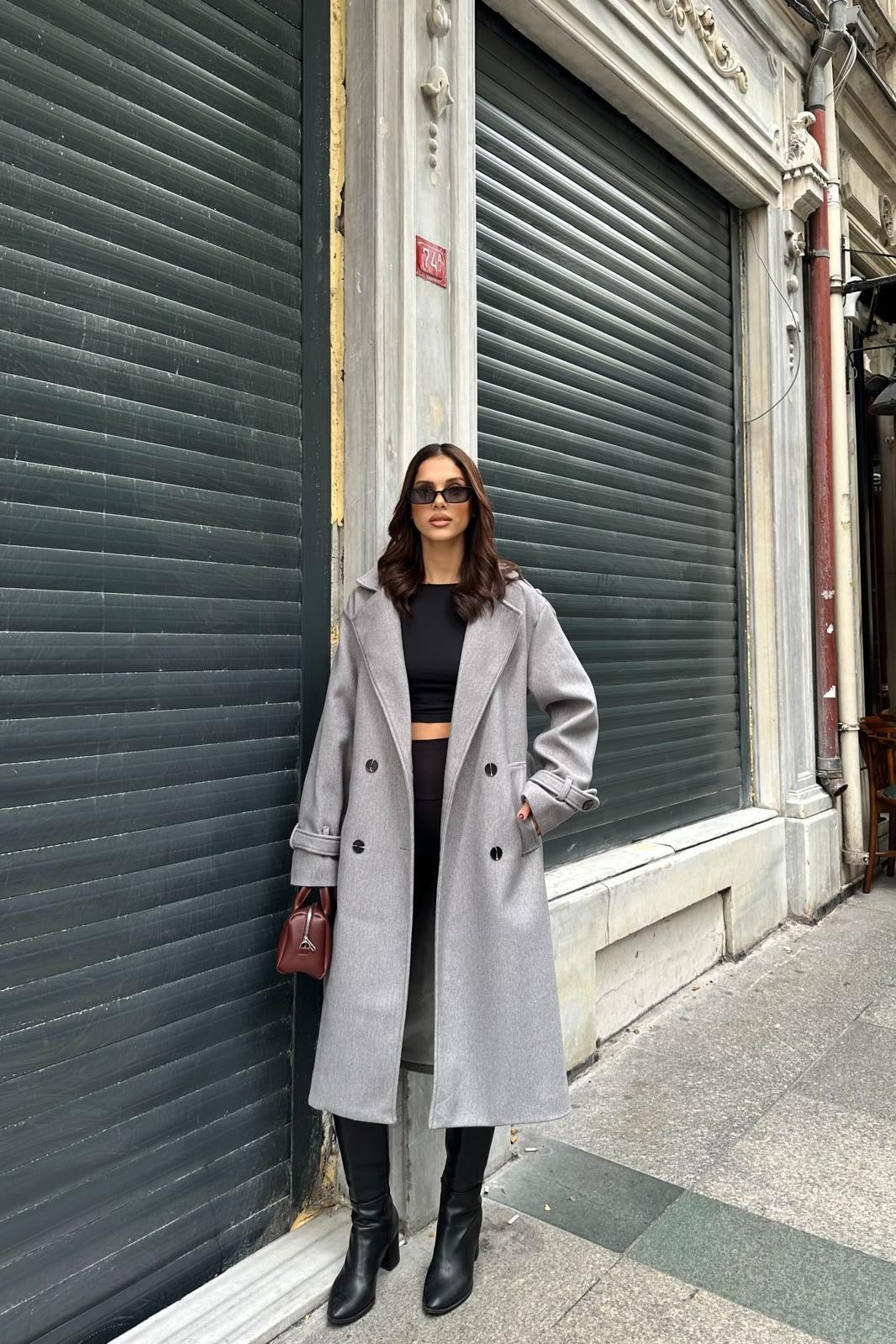 Milano Kaşe Kaban Gri