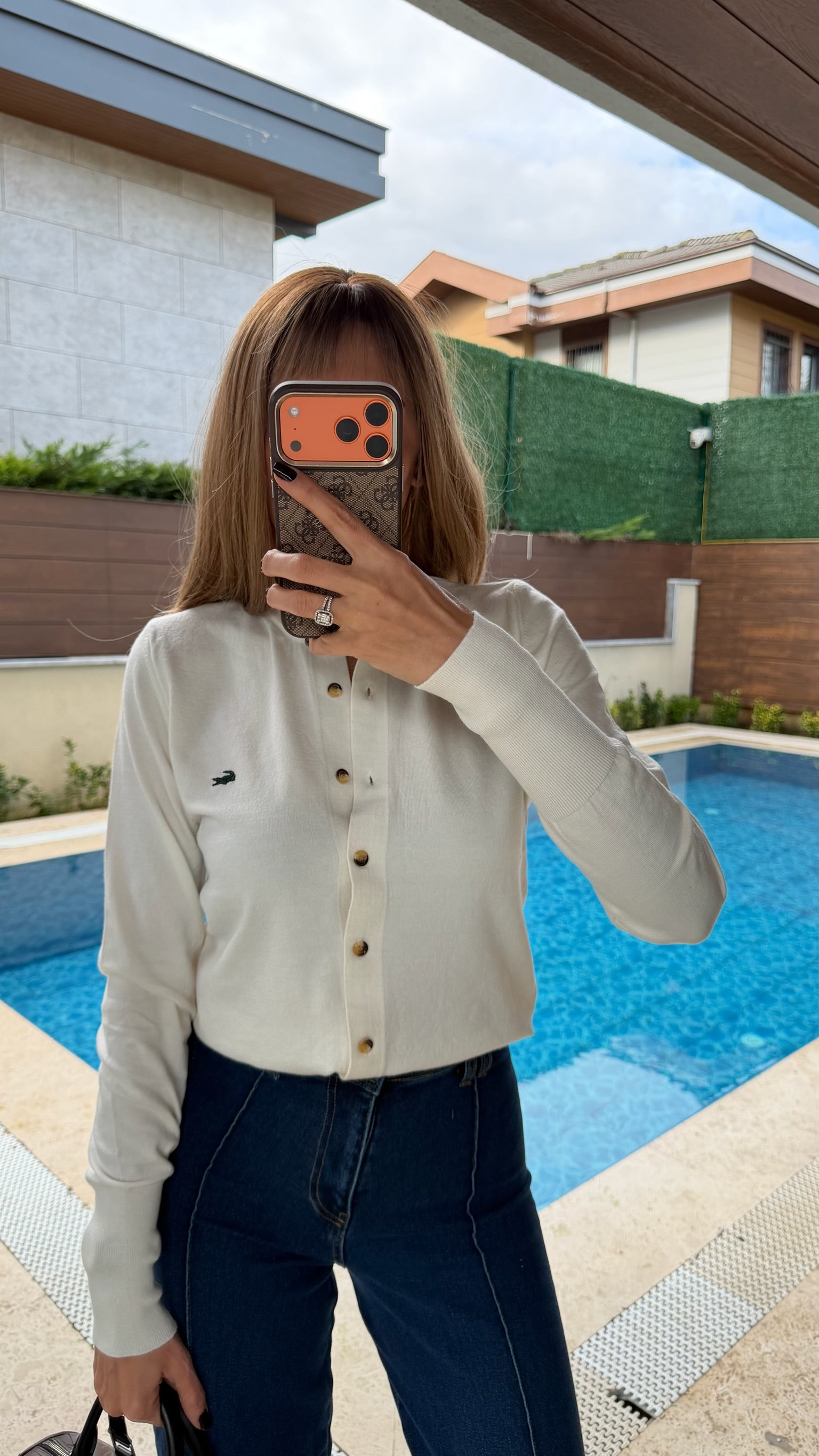 LCT Yumoş Triko Hırka Beyaz