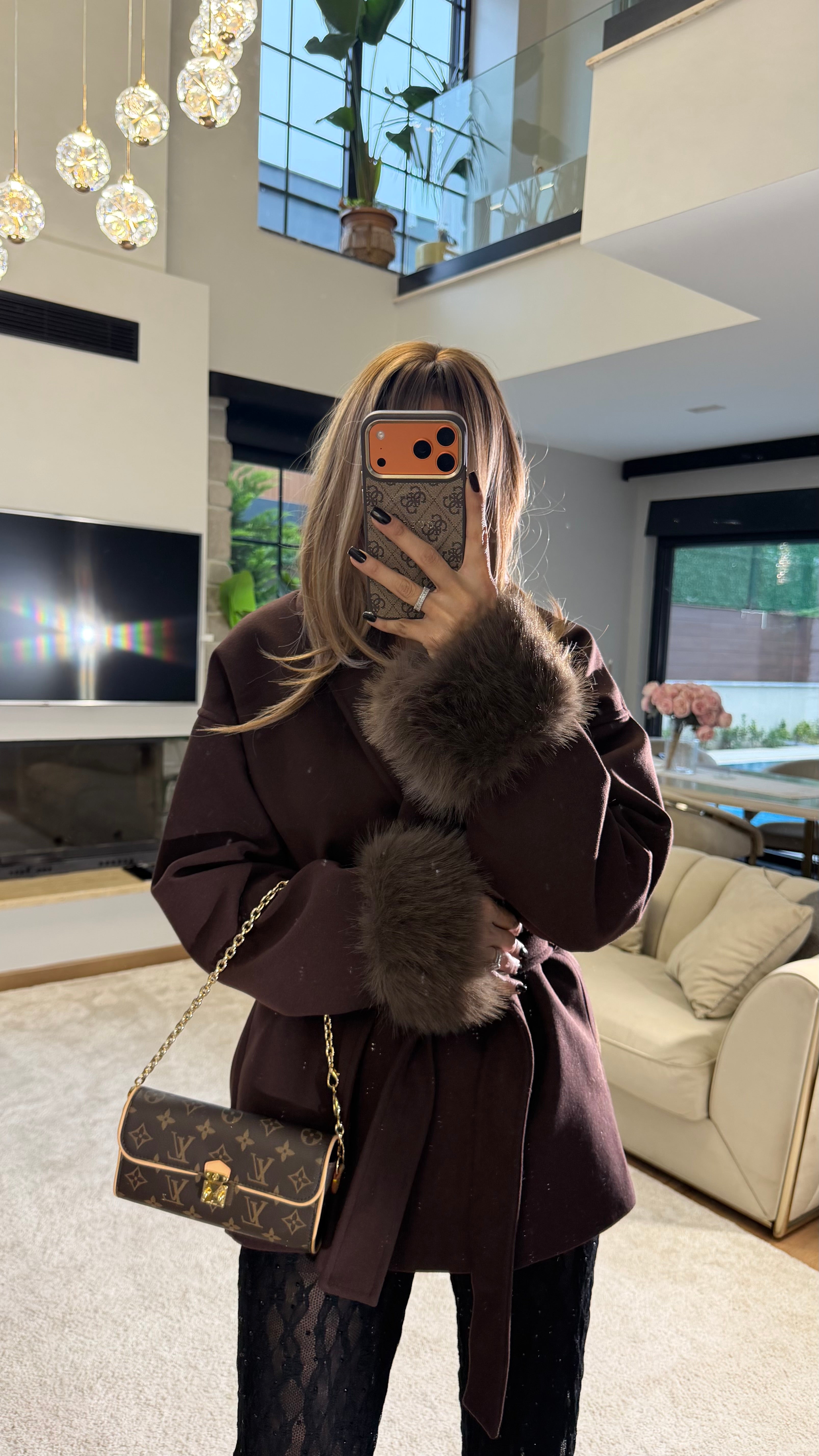 Kolu Kürklü Kaşe Kaban Acı Kahve