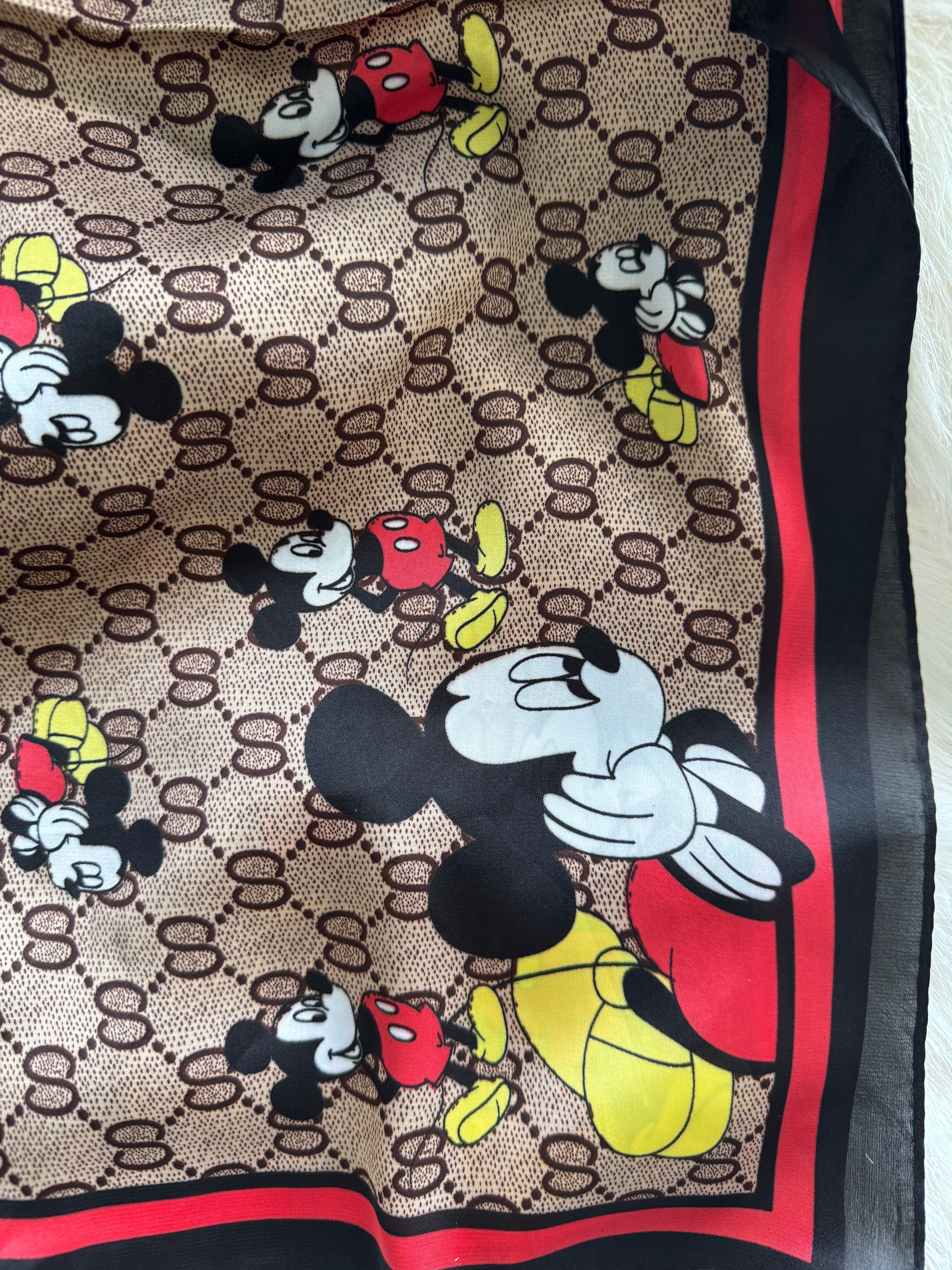 Desenli İpek Fular Mickey Mouse