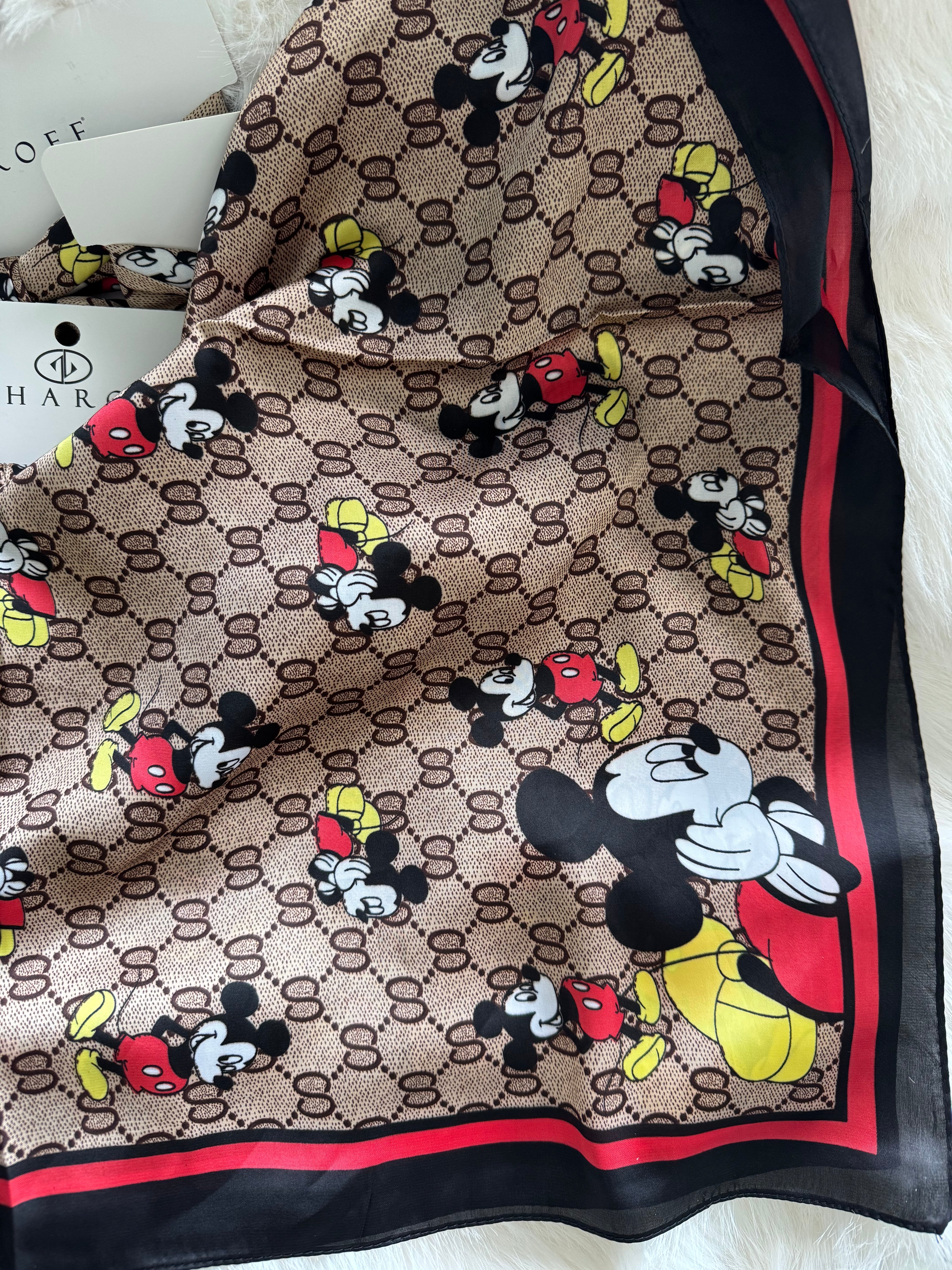 Desenli İpek Fular Mickey Mouse