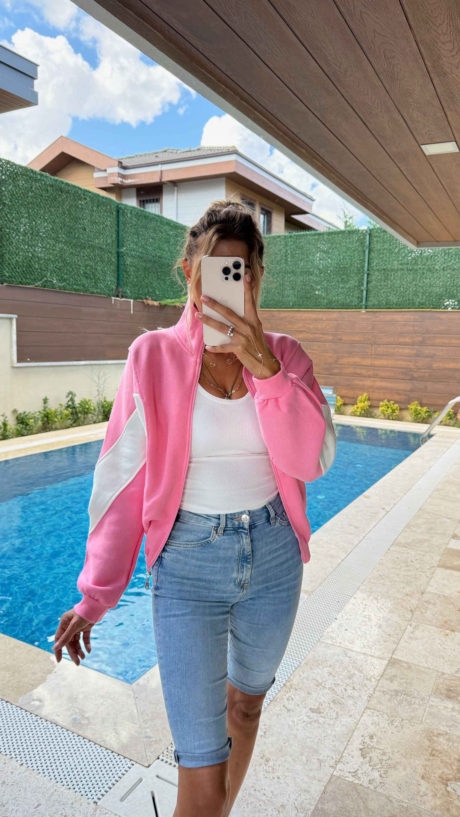 Şardonlu Garnili Oversize Hırka