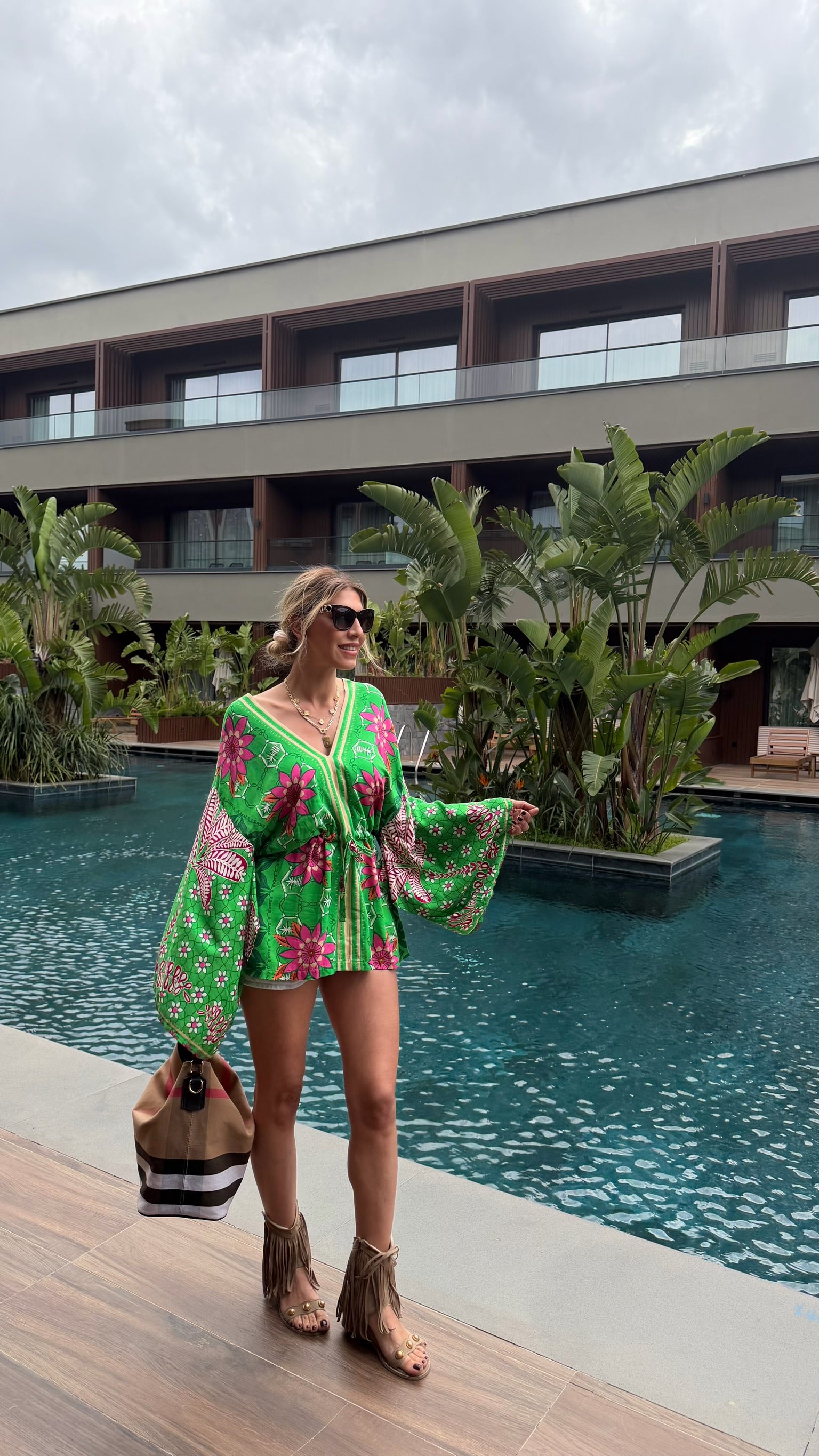 Bali Kimono Kol Elbise Yeşil