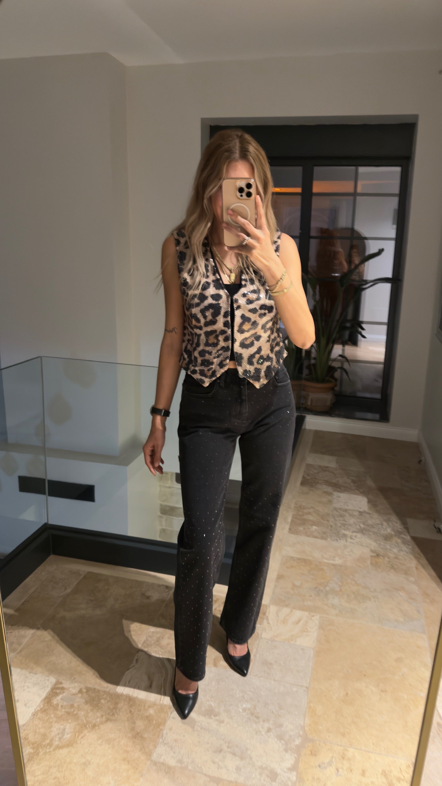 Leopar Desen Pulpayet Yelek