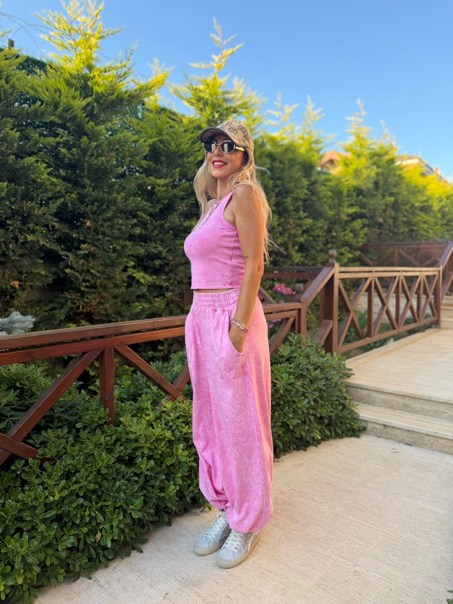 Brooklyn Yıkamalı Takım Pembe