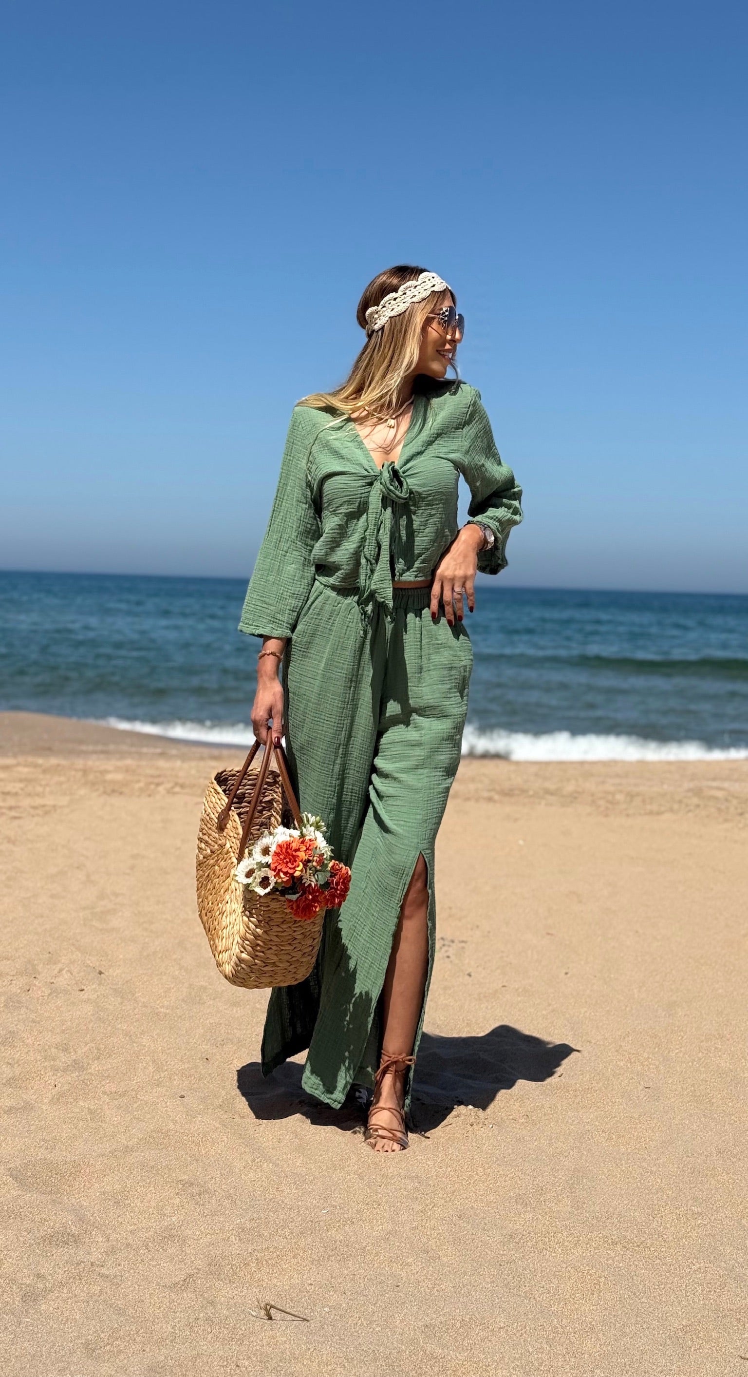 Archer Crop Pantolon İkili Takım Yeşil