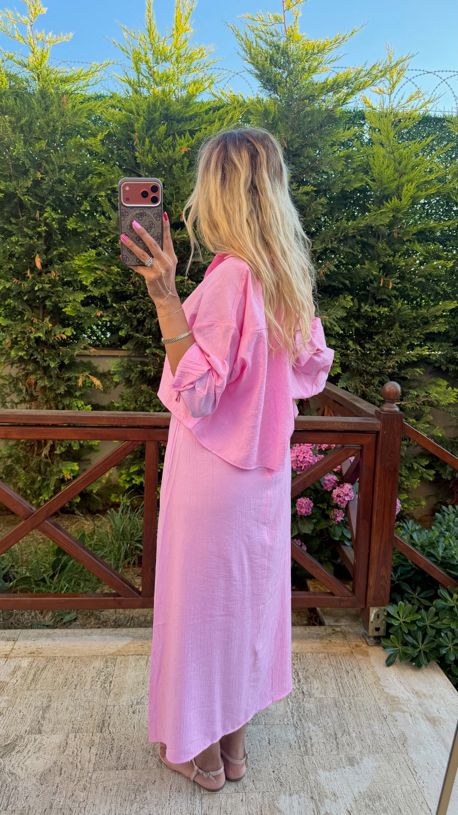 Candy Gömlekli Elbise Pembe