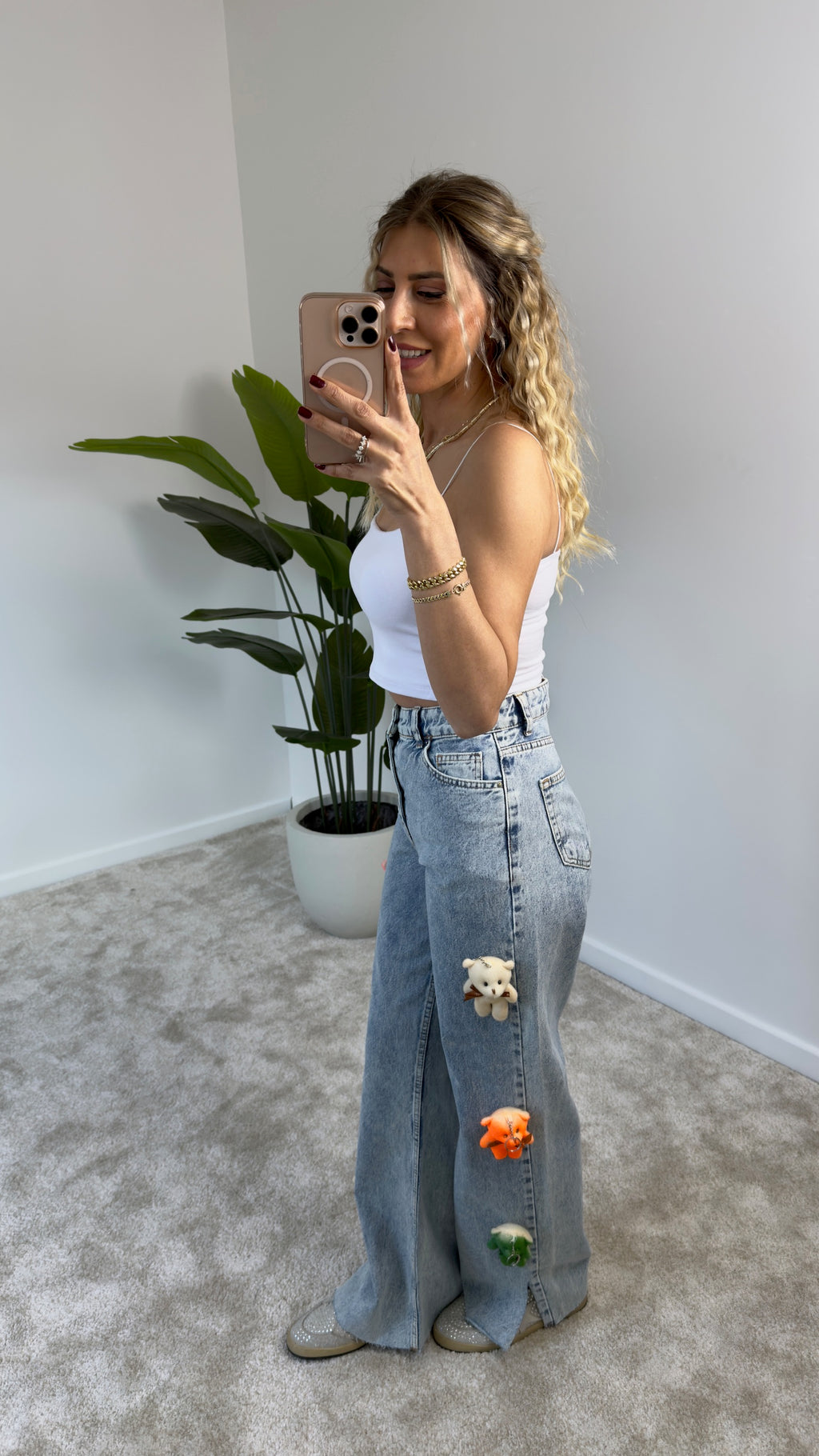 Ayıcık Detaylı Tasarım Pantolon Jean