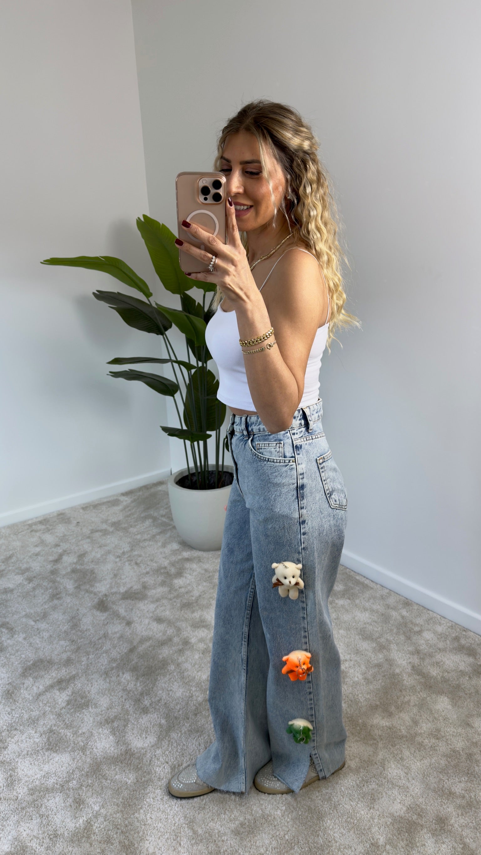Ayıcık Detaylı Tasarım Pantolon Jean