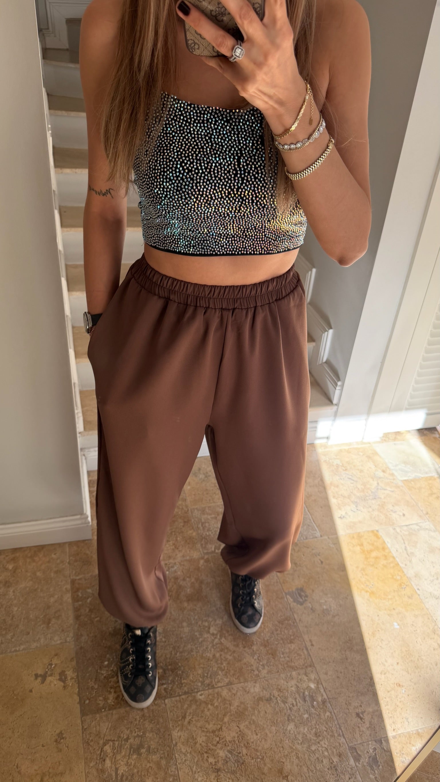 Relax Şalvar Model Pantolon Kahverengi