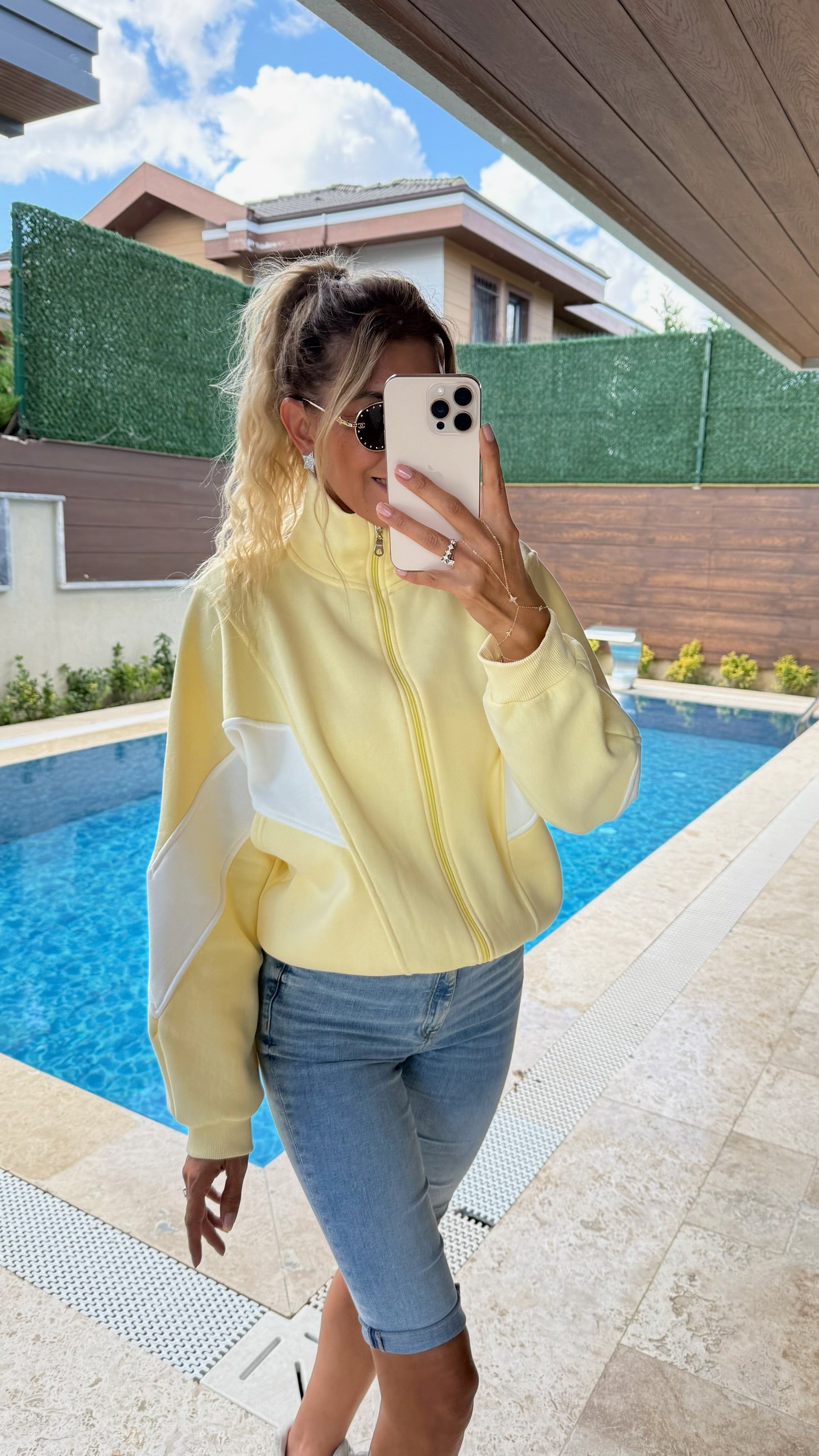 Şardonlu Garnili Oversize Hırka