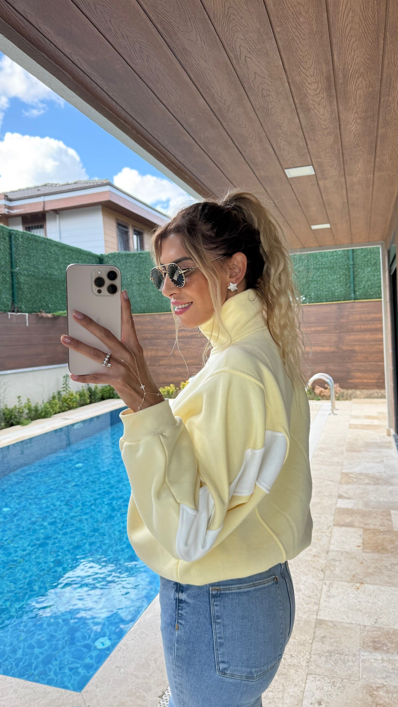 Şardonlu Garnili Oversize Hırka